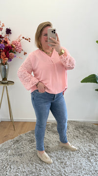V-HALS TOP MET KANT - 1398