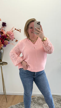 V-HALS TOP MET KANT - 1398