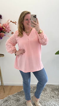 V-HALS TOP MET KANT - 1398