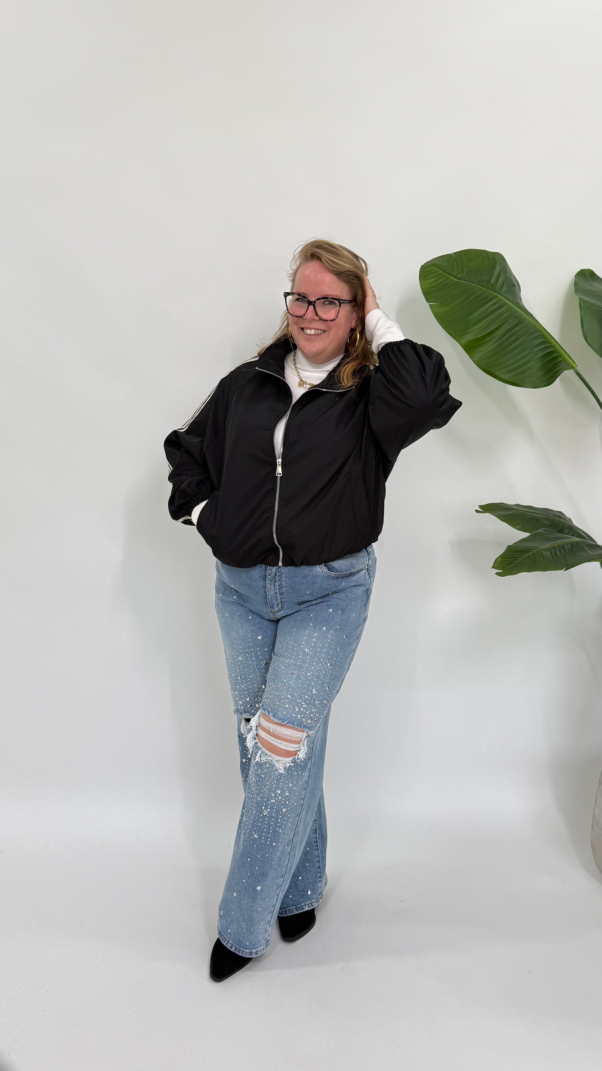 SPORTIEF WIND JACK ZWART