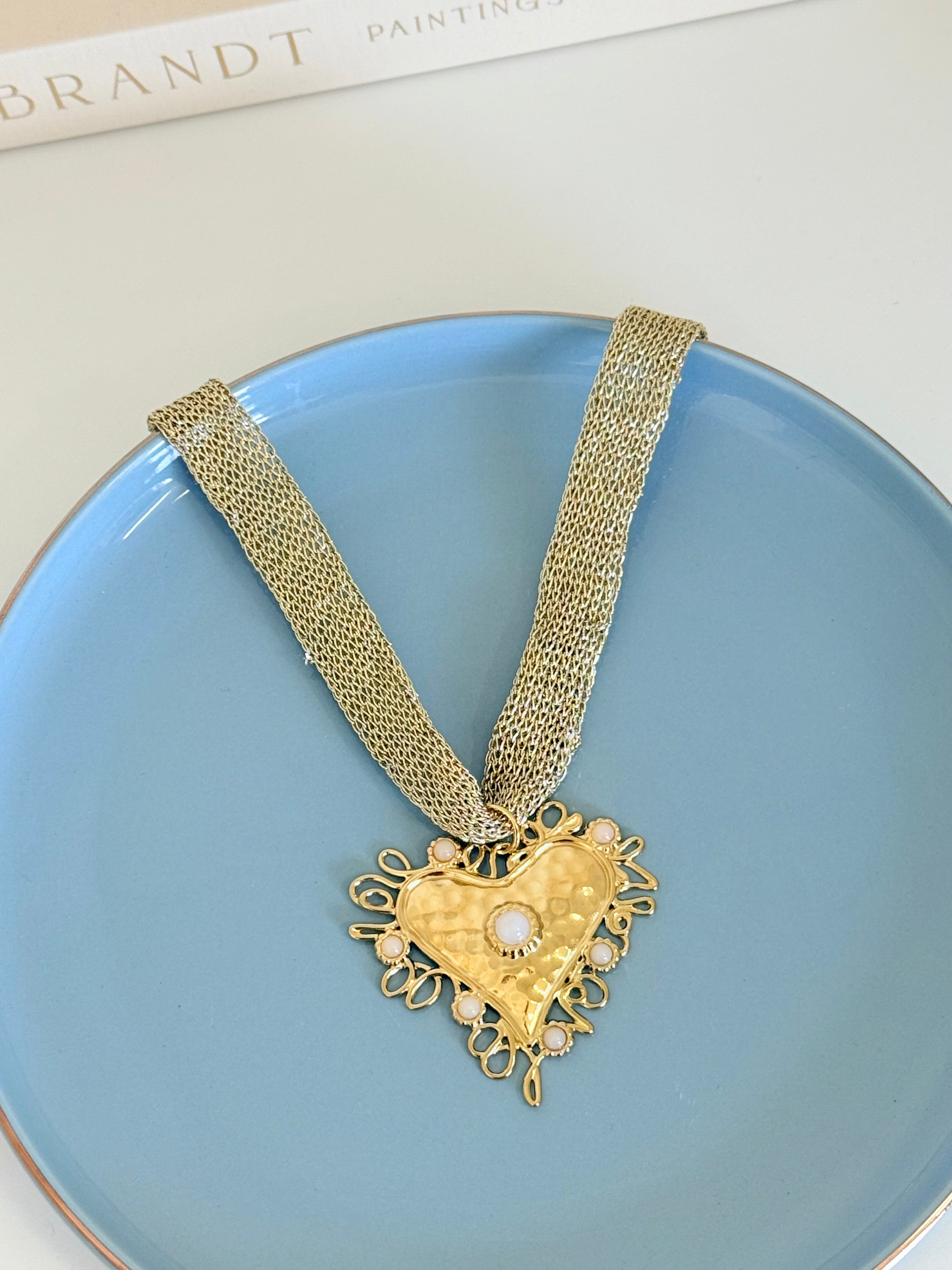 DIAMANT-HERZ-KETTE - GOLD