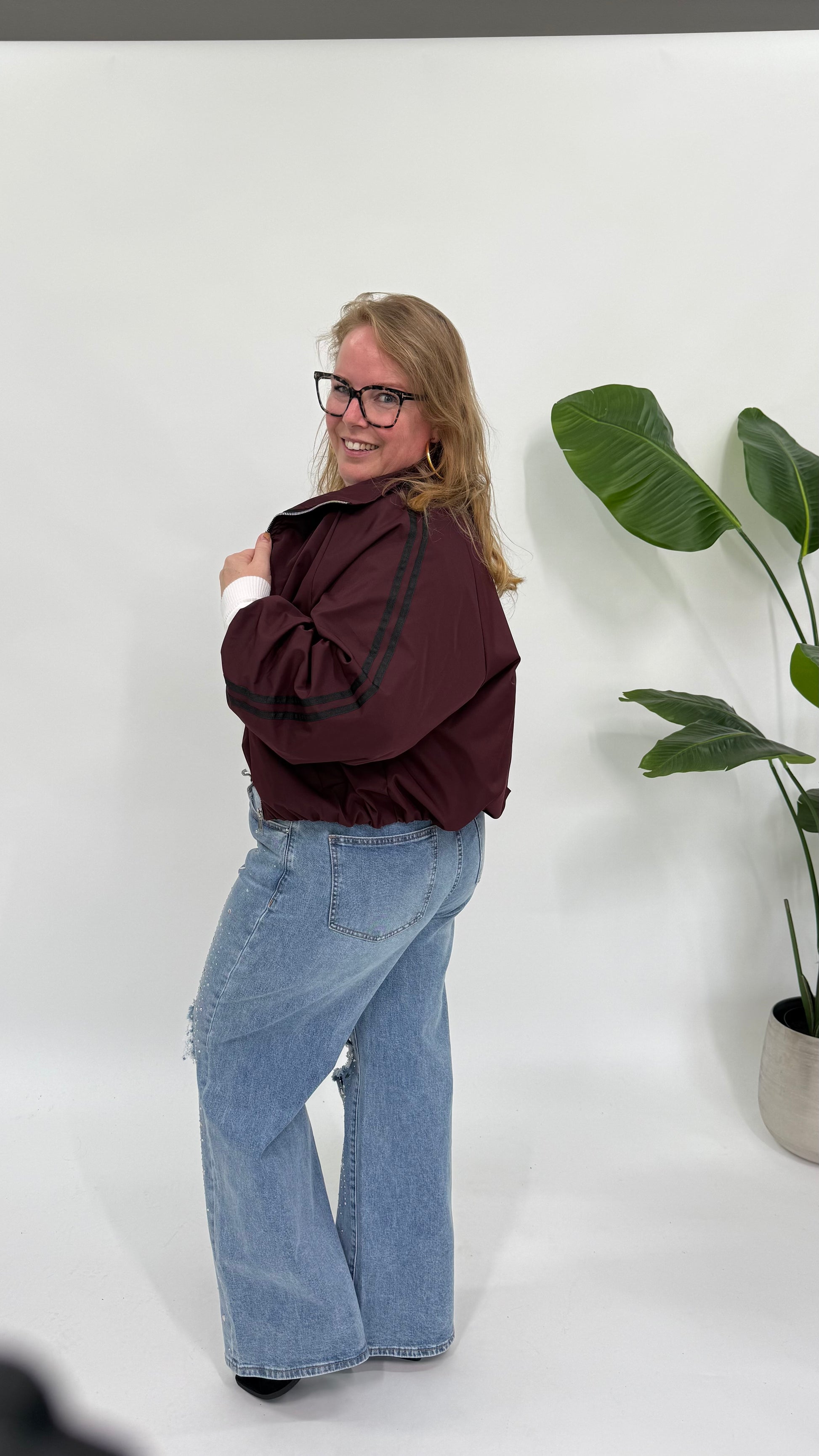 SPORTIEF WIND JACK BURGUNDY
