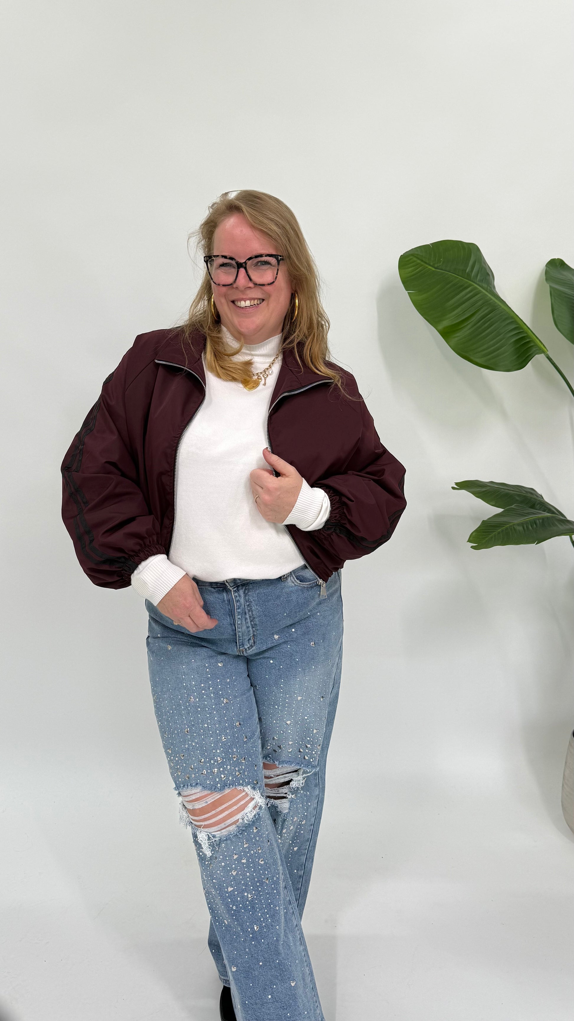 SPORTIEF WIND JACK BURGUNDY