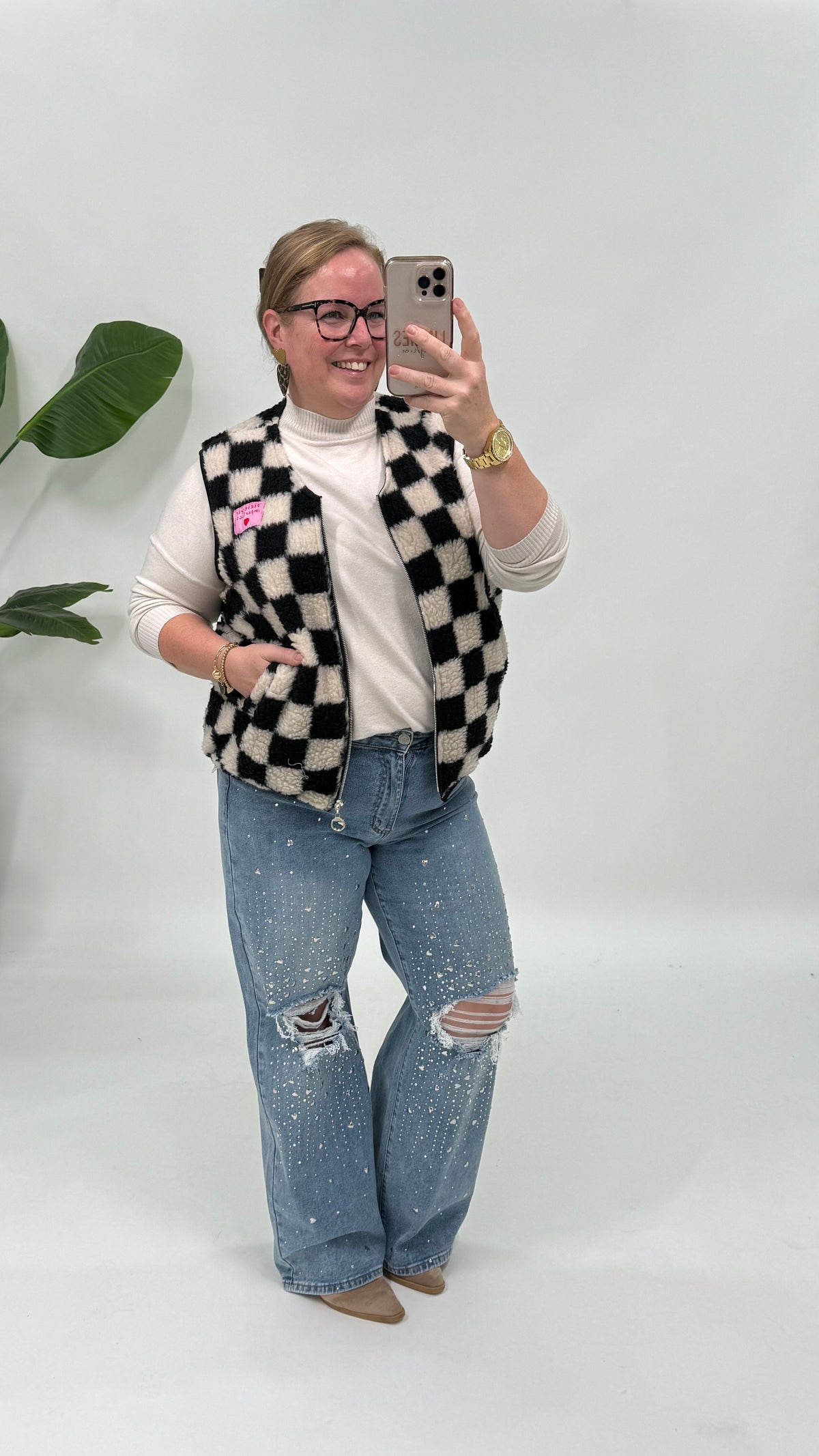 PERFECTLY TEDDY GILET ZWART