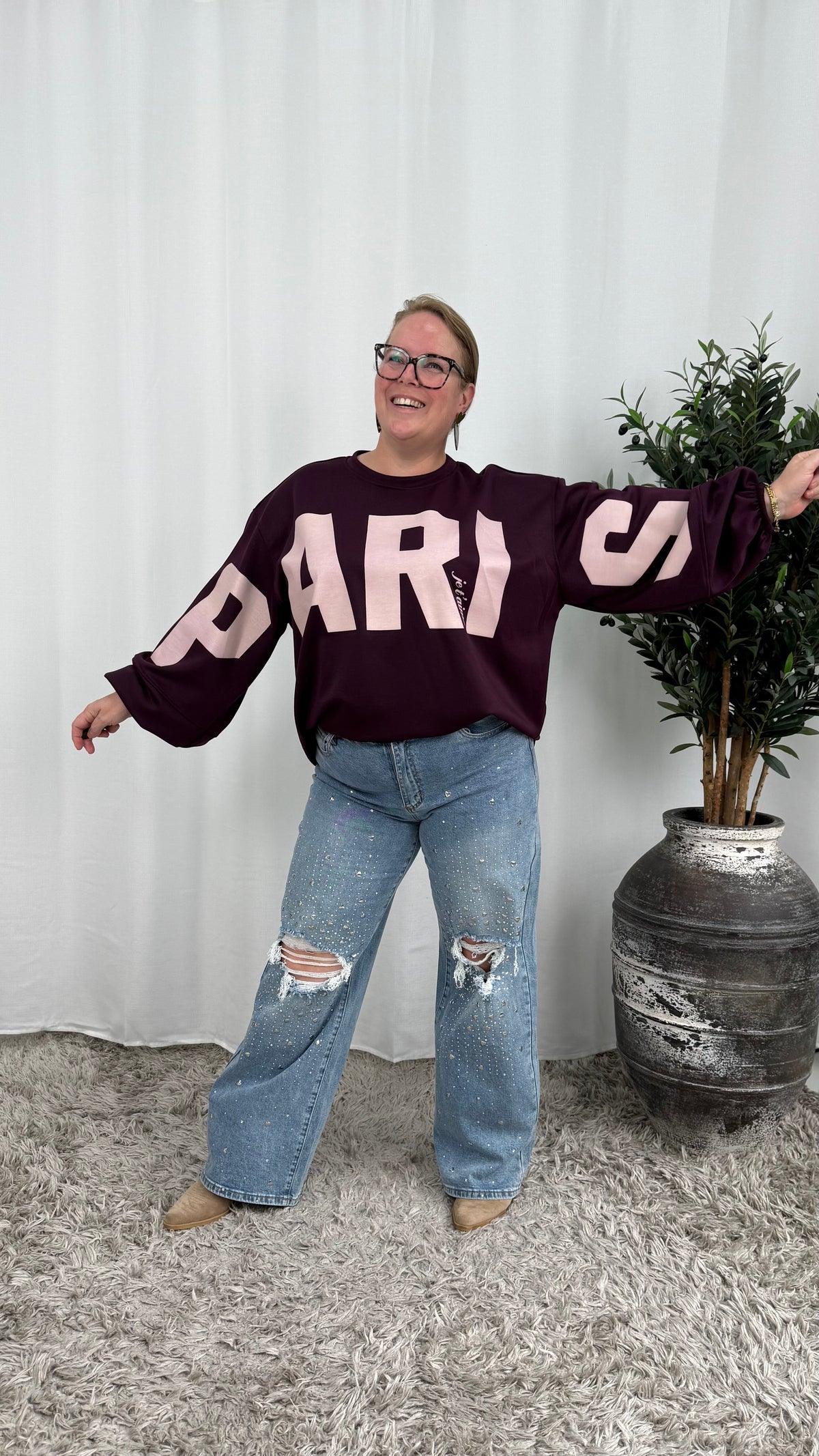 PARIS SWEATER AUBERGINE