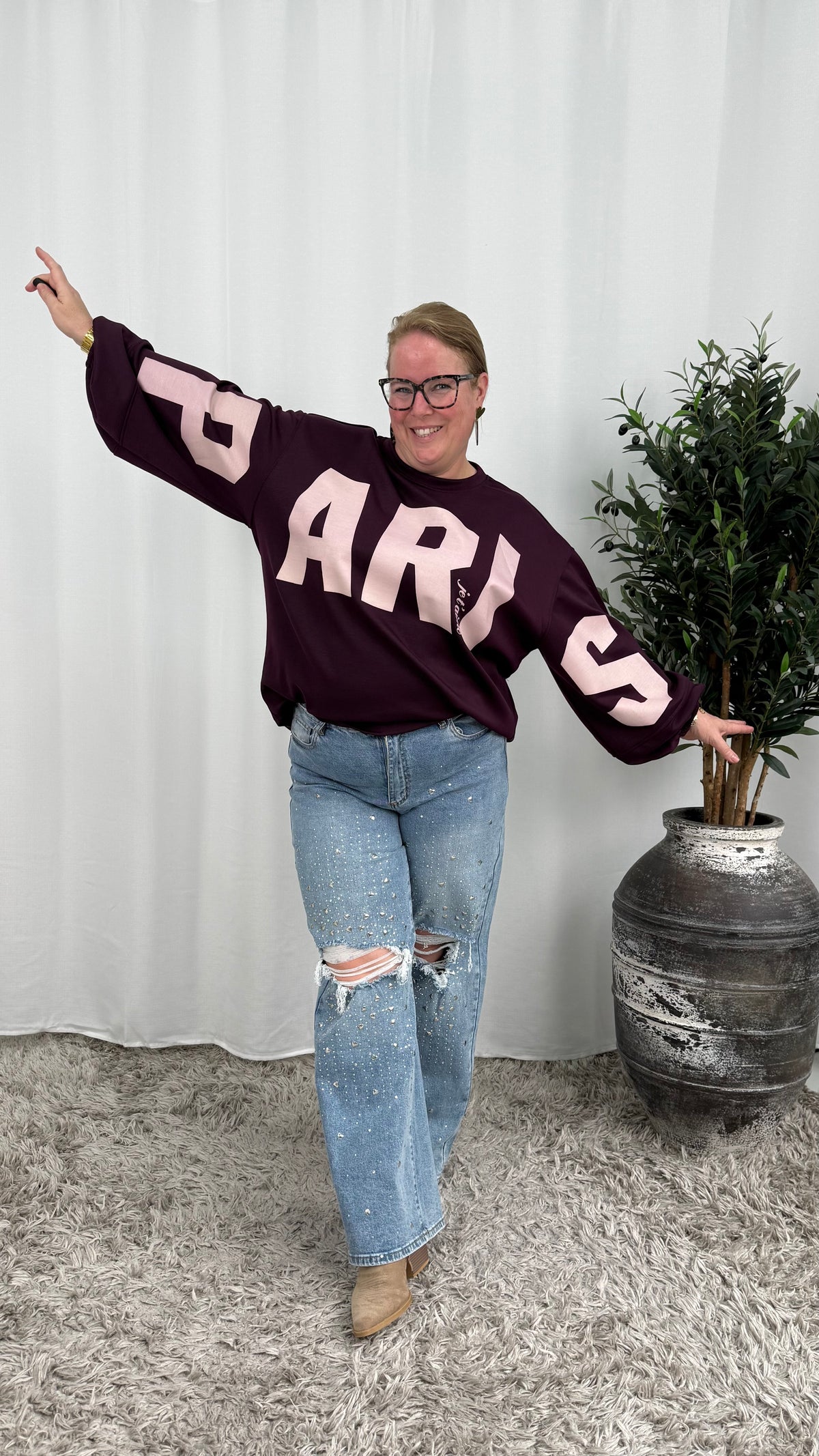 PARIS SWEATER AUBERGINE