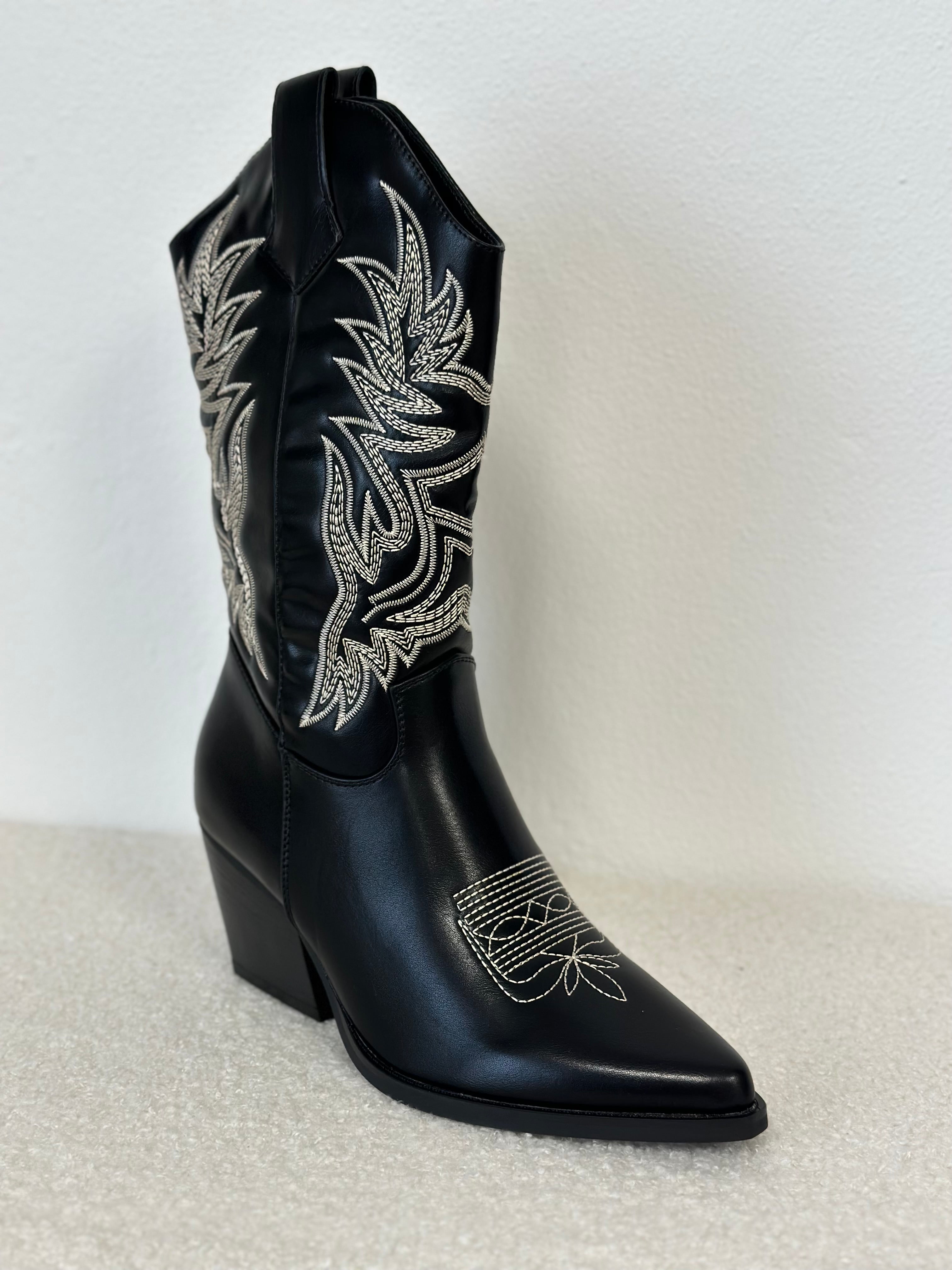 COWBOY BOOTS - ZWART DES953P