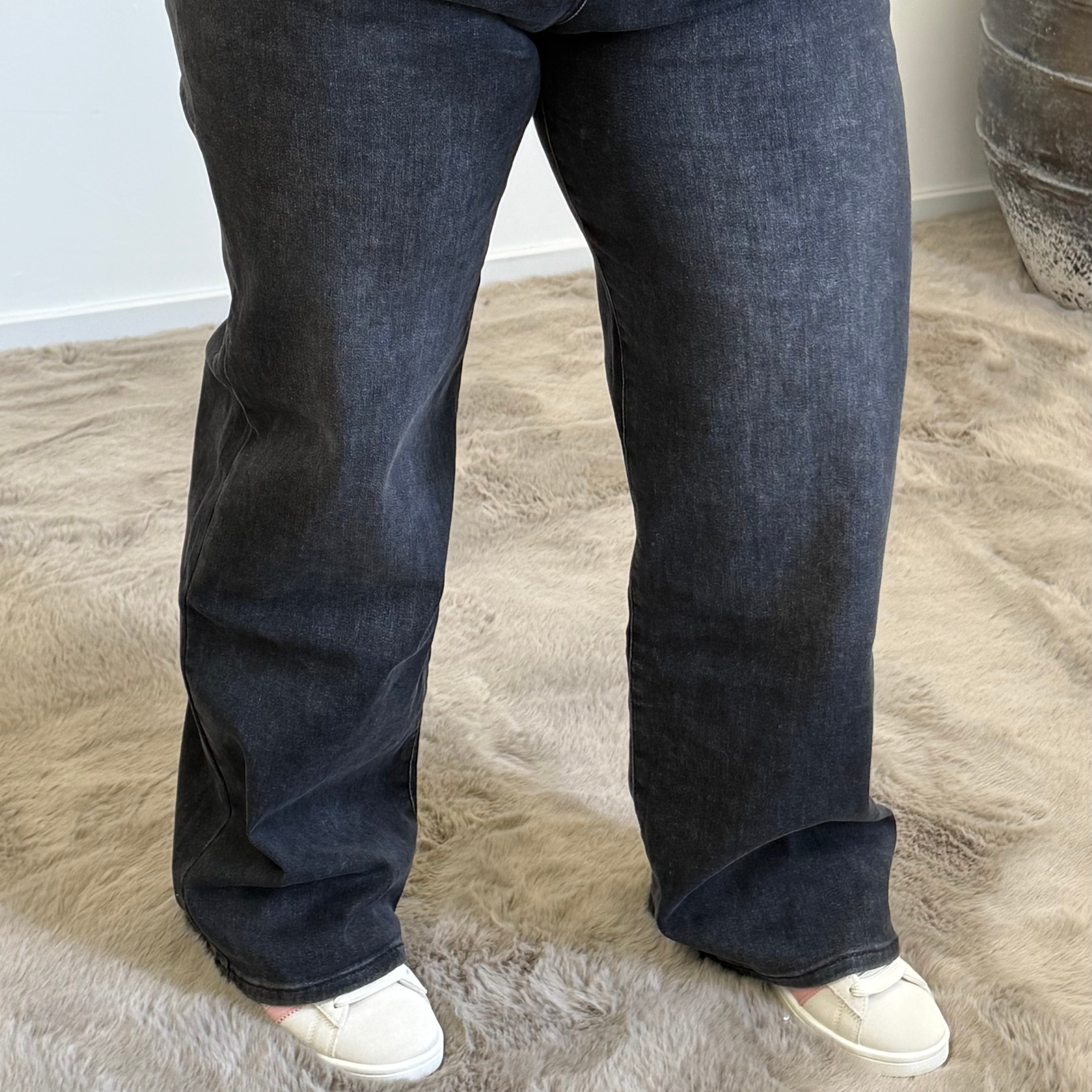 GOODIES JEANS WIDE LEG ZWART DENIM - DJ2525