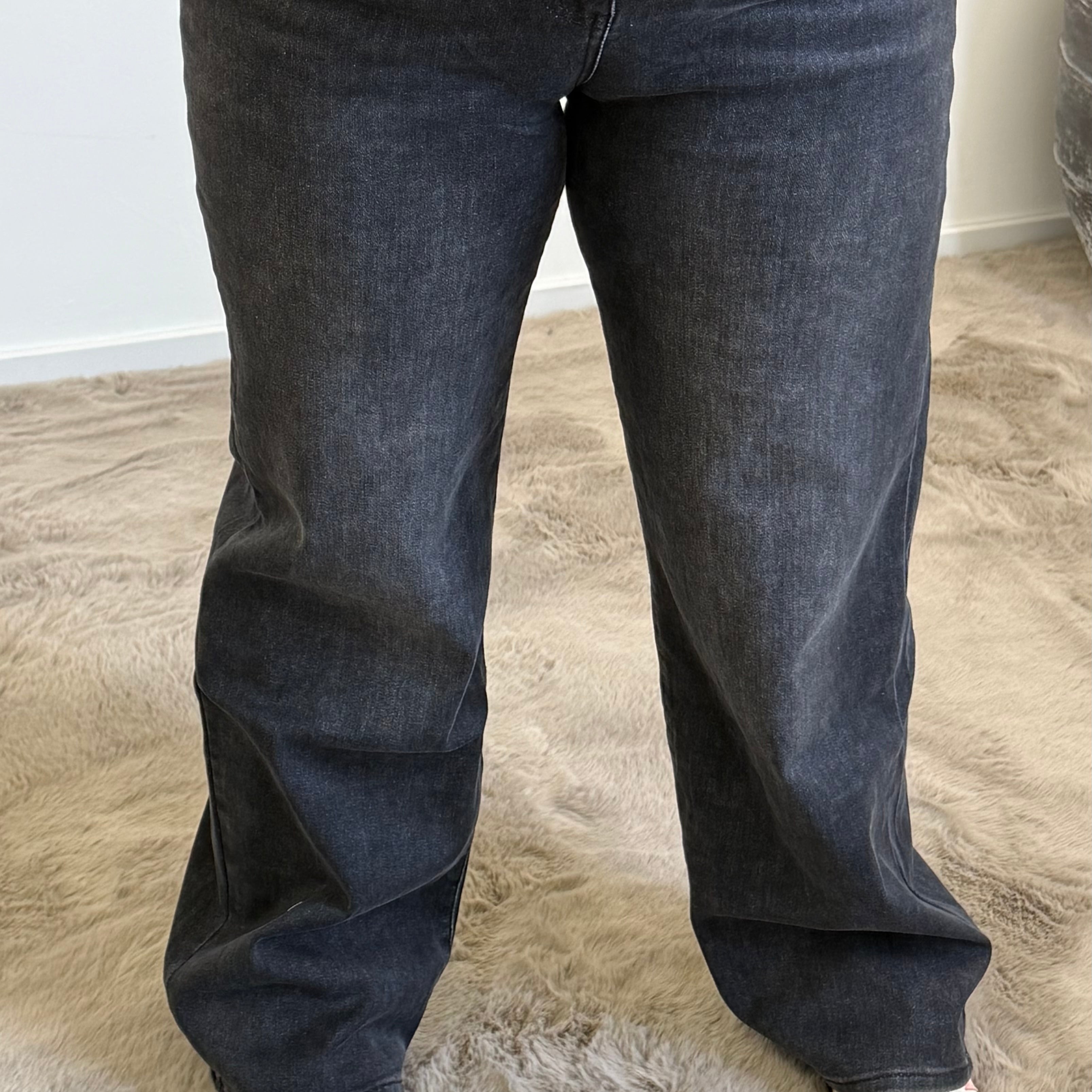 GOODIES JEANS WIDE LEG ZWART DENIM - DJ2525