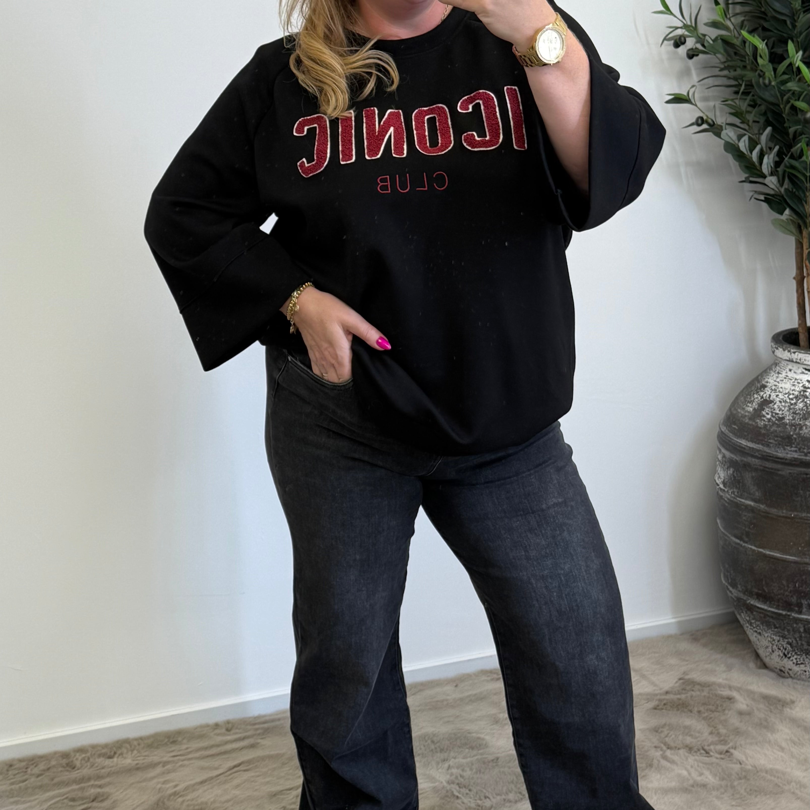 GOODIES JEANS WIDE LEG ZWART DENIM - DJ2525