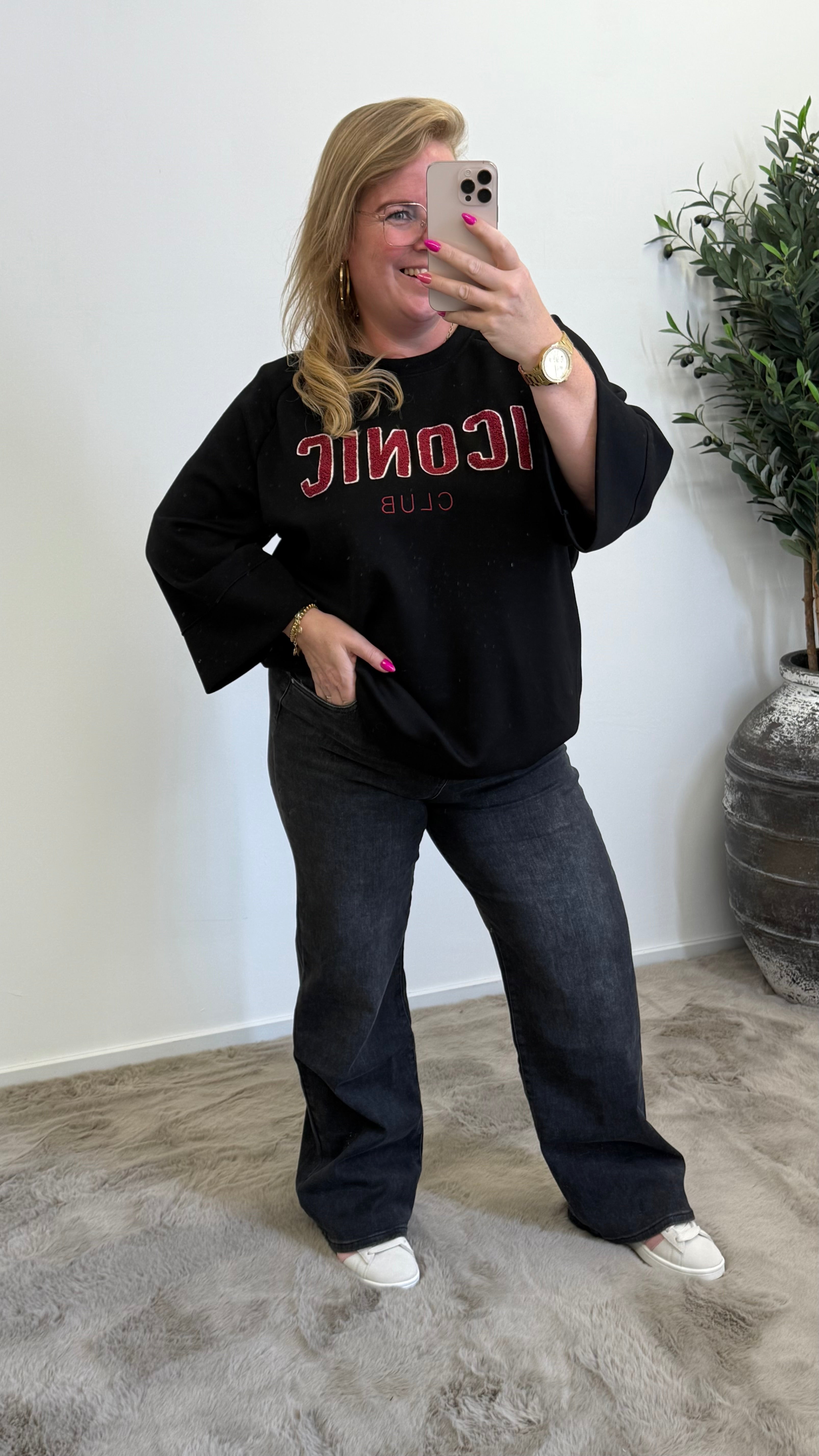 GOODIES JEANS WIDE LEGG ZWART DENIM - DJ2525
