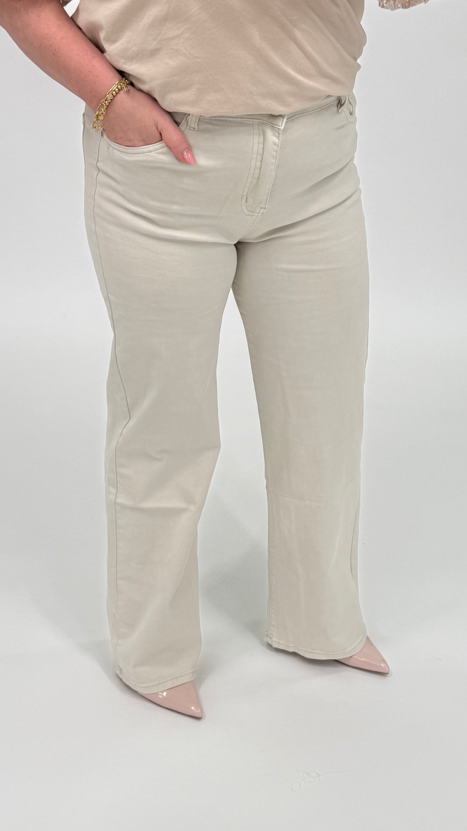 MOM WIDE LEG JEANS MERK GOODIES DJ2456 (40 bis 48) - GRAU