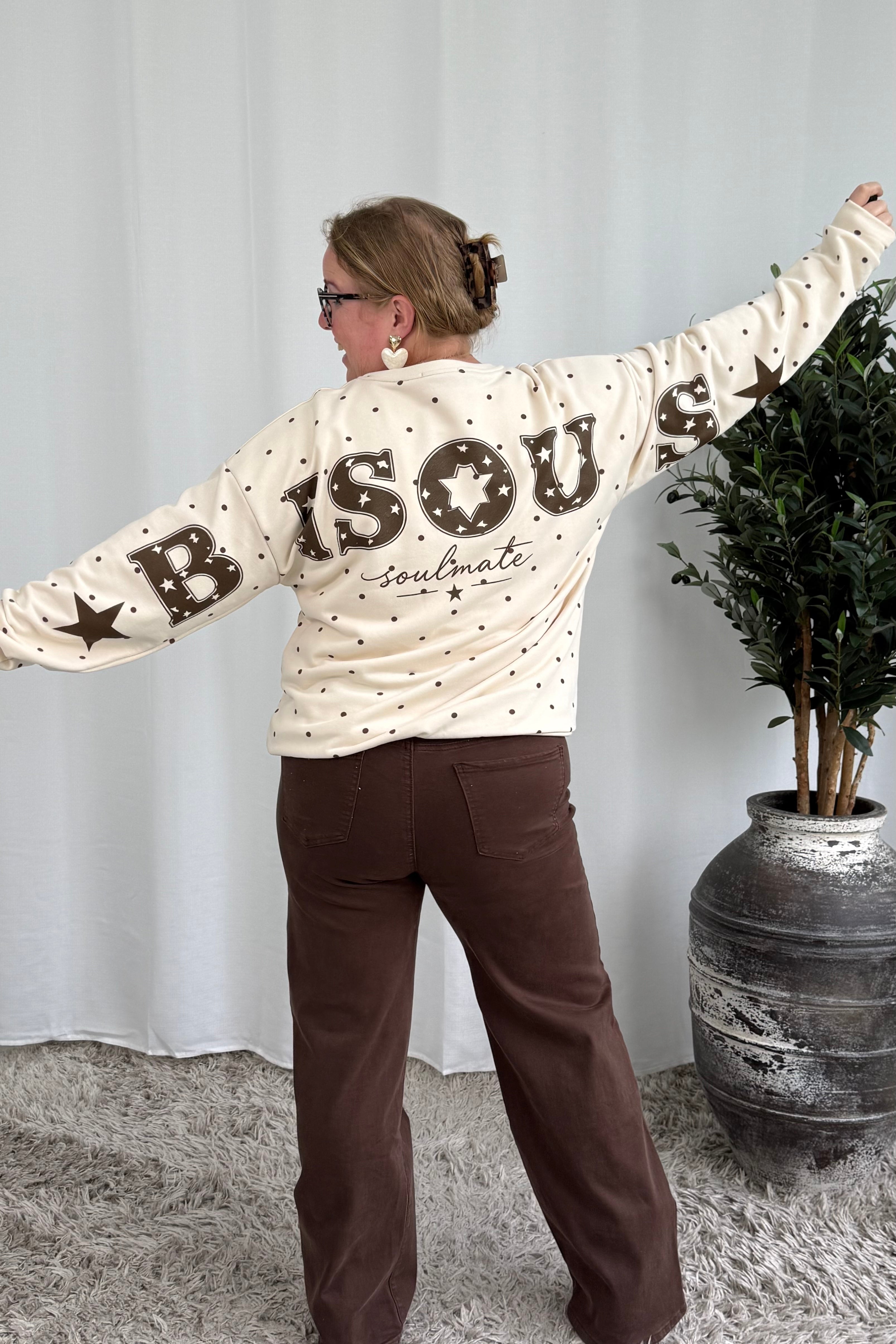 BISOUS DOTS SWEATER BEIGE