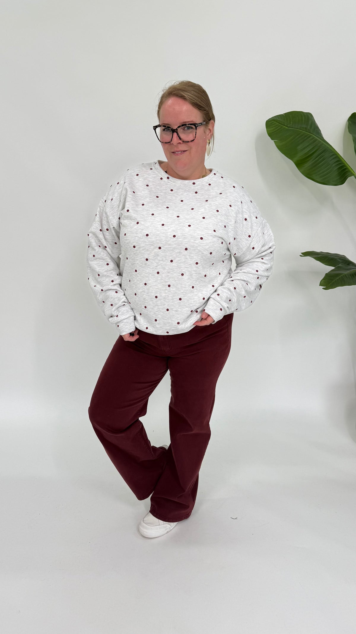 BISOUS DOTS SWEATER GRIJS