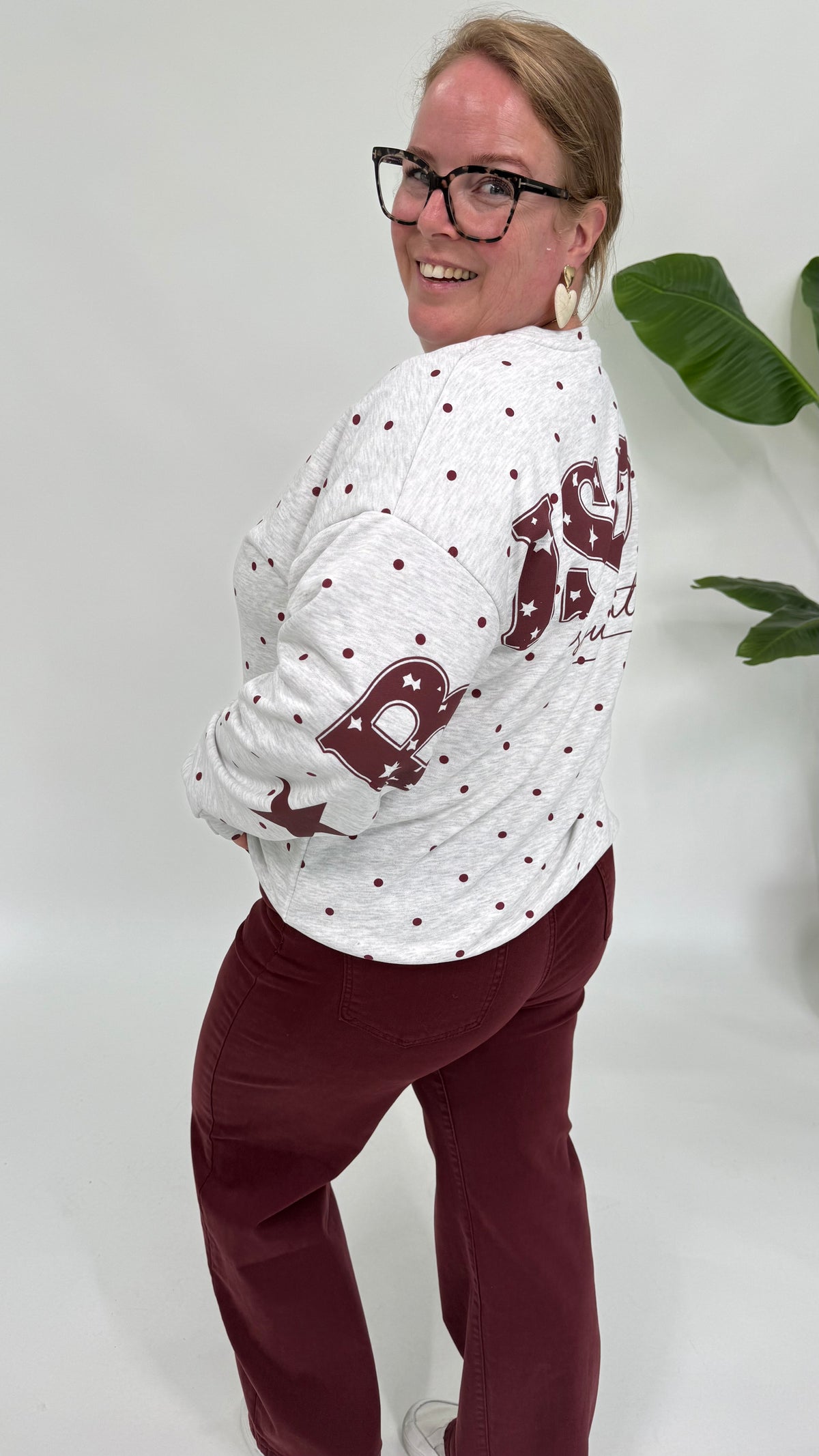 BISOUS DOTS SWEATER GRIJS