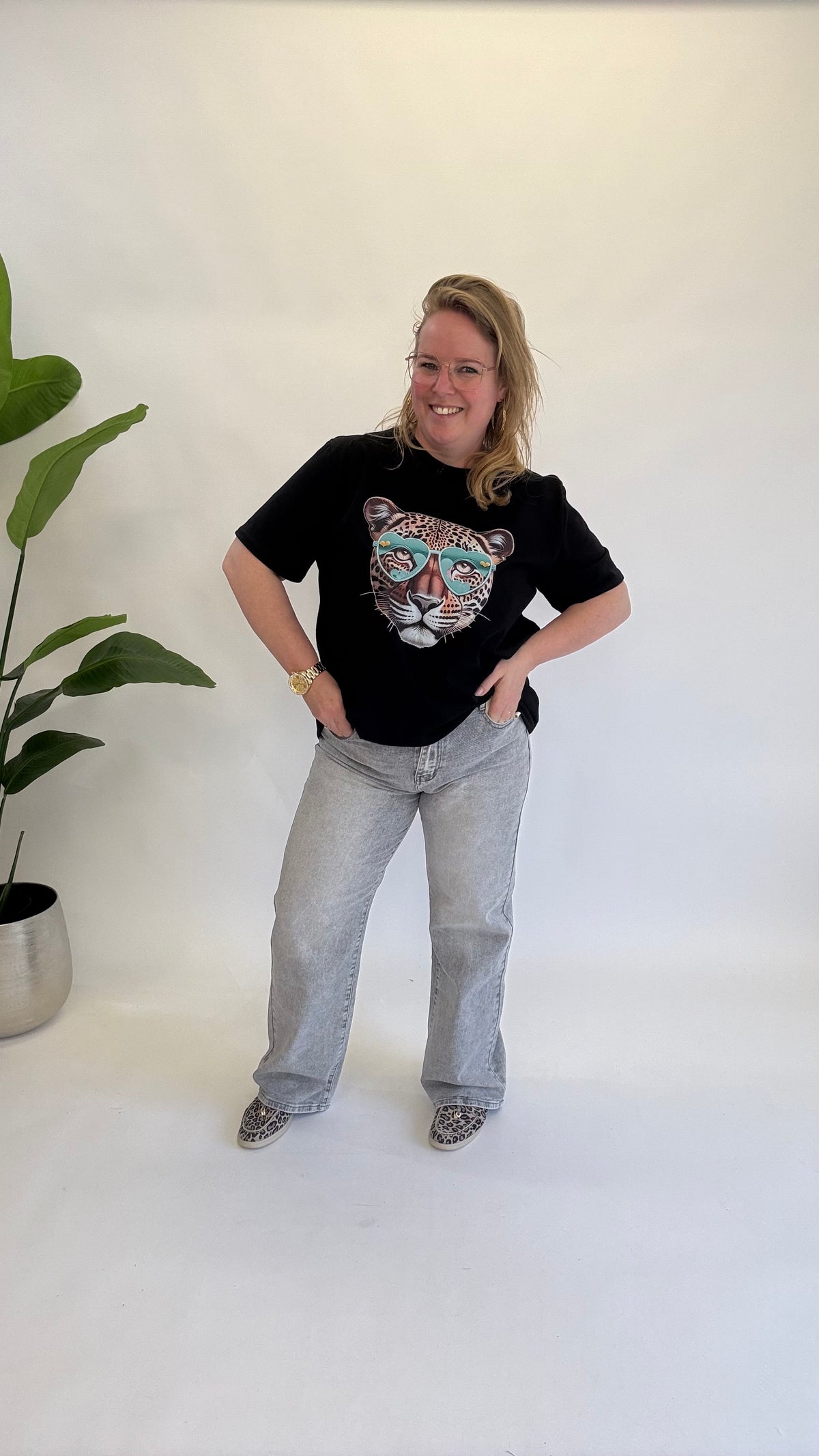 MOM WIDE LEG JEANS MERK GOODIES DJ2456 (40 bis 48) - GRAU