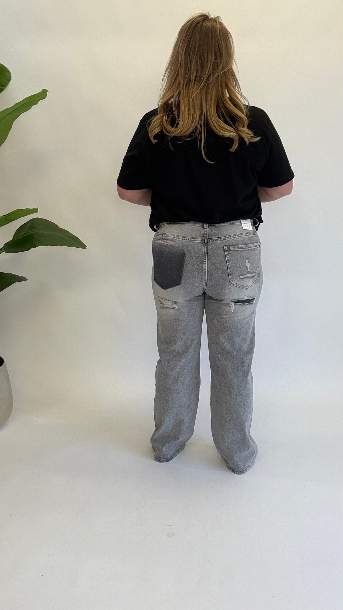 MOM WIDE LEG JEANS MERK GOODIES DJ2456 (40 bis 48) - GRAU