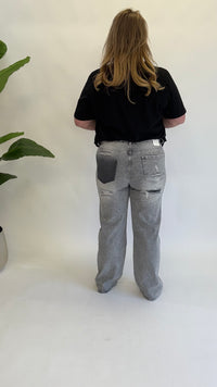 MOM WIDE LEG JEANS MERK GOODIES DJ2456 (40 bis 48) - GRAU