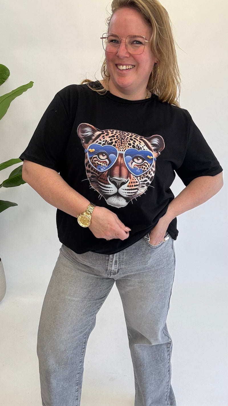 ZONNEBRIL PANTER T-SHIRT ZWART - 1426