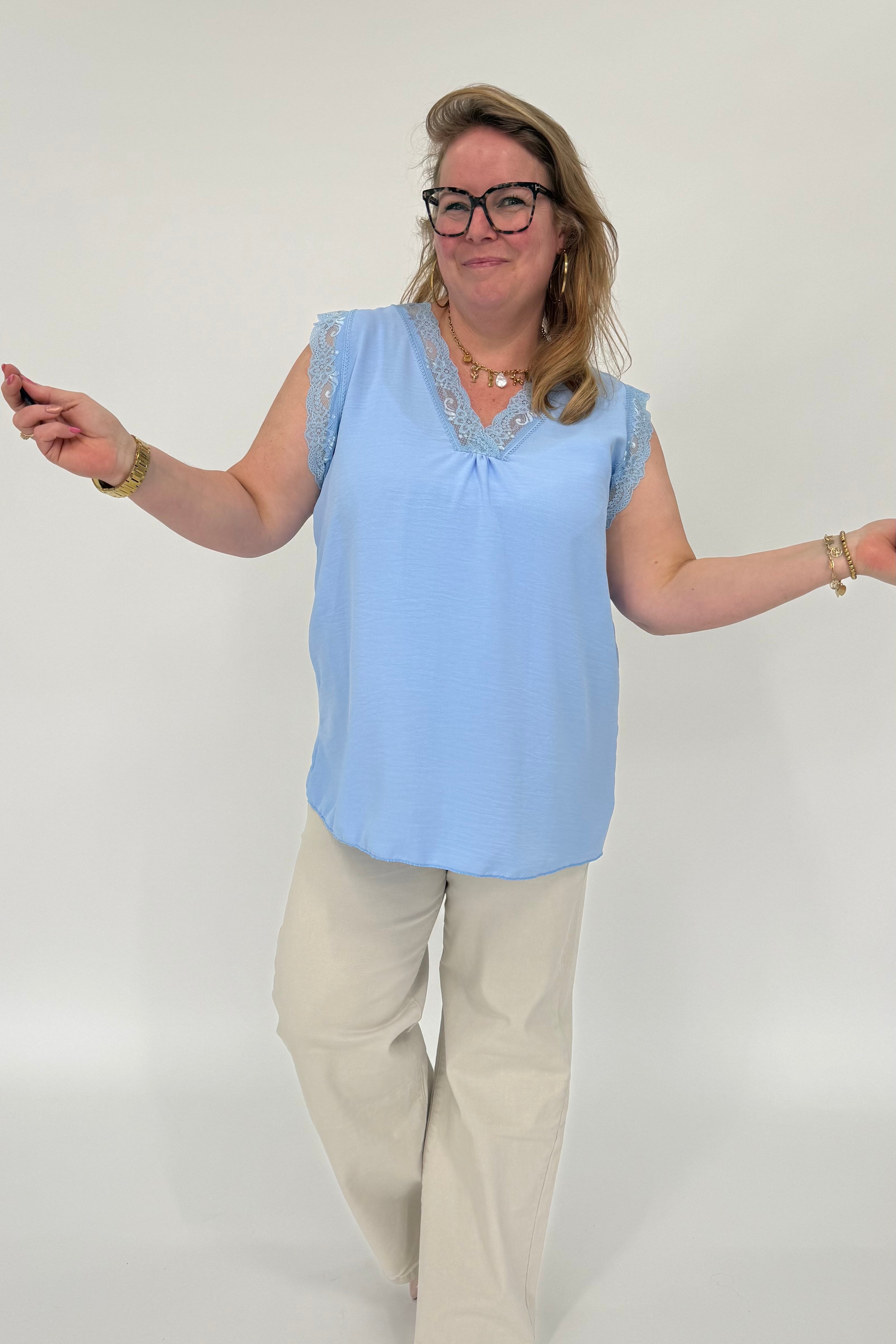 MILA TOP BLAUW