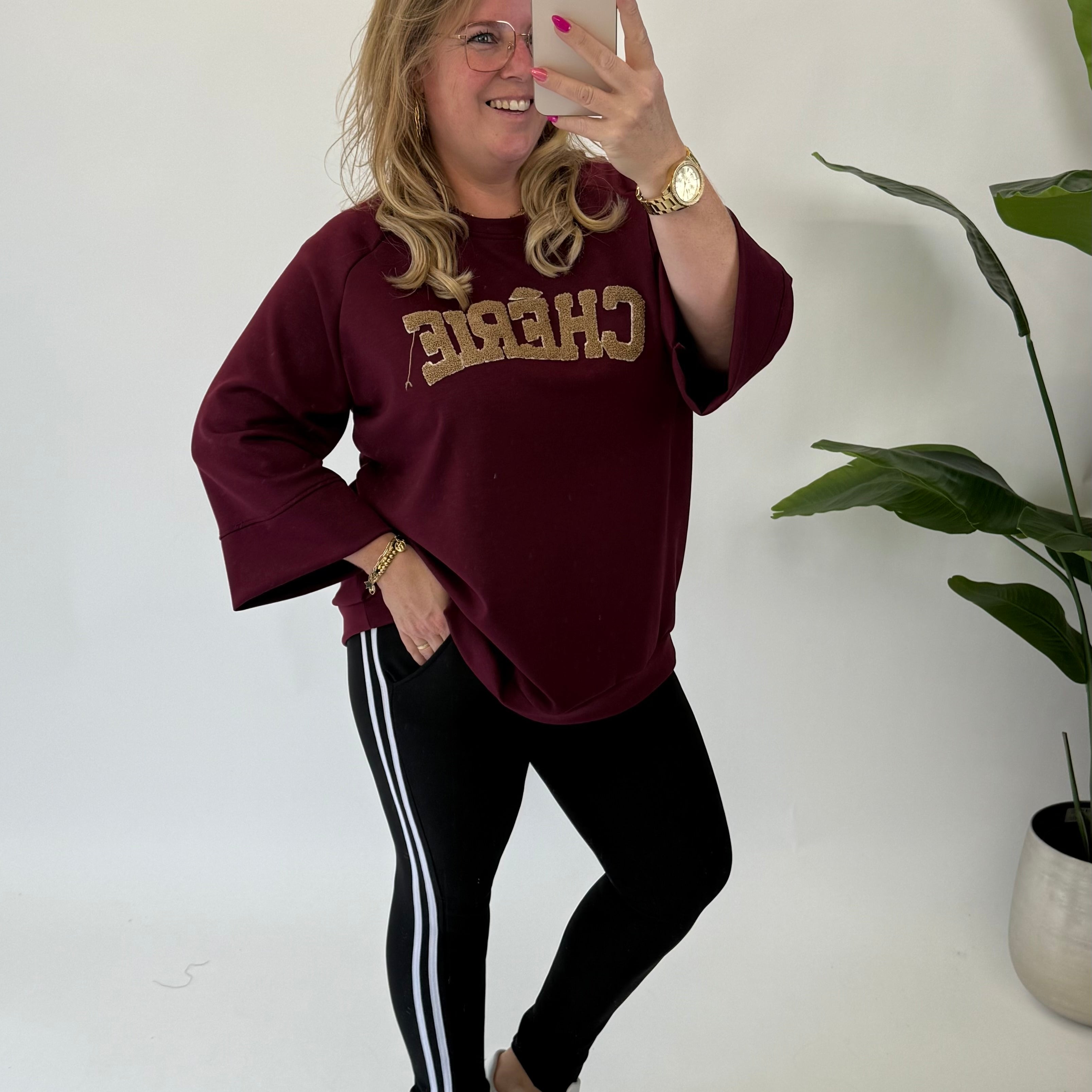 LADY TRAVEL TROUSER SPORTI - ZWART WITTE STREEP