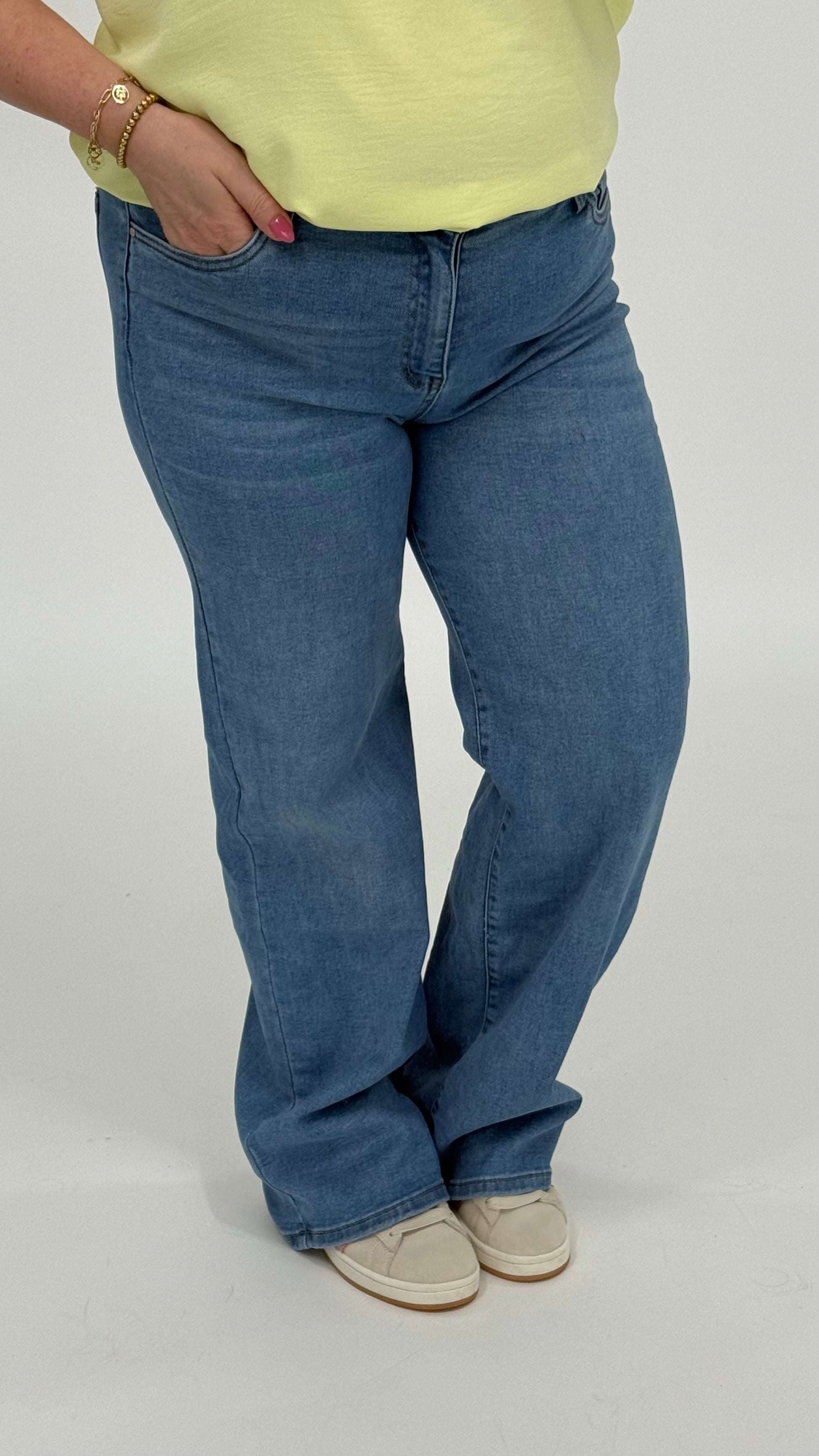 MOM WIDE LEG JEANS MERK GOODIES DJ2456 (40 bis 48) - GRAU