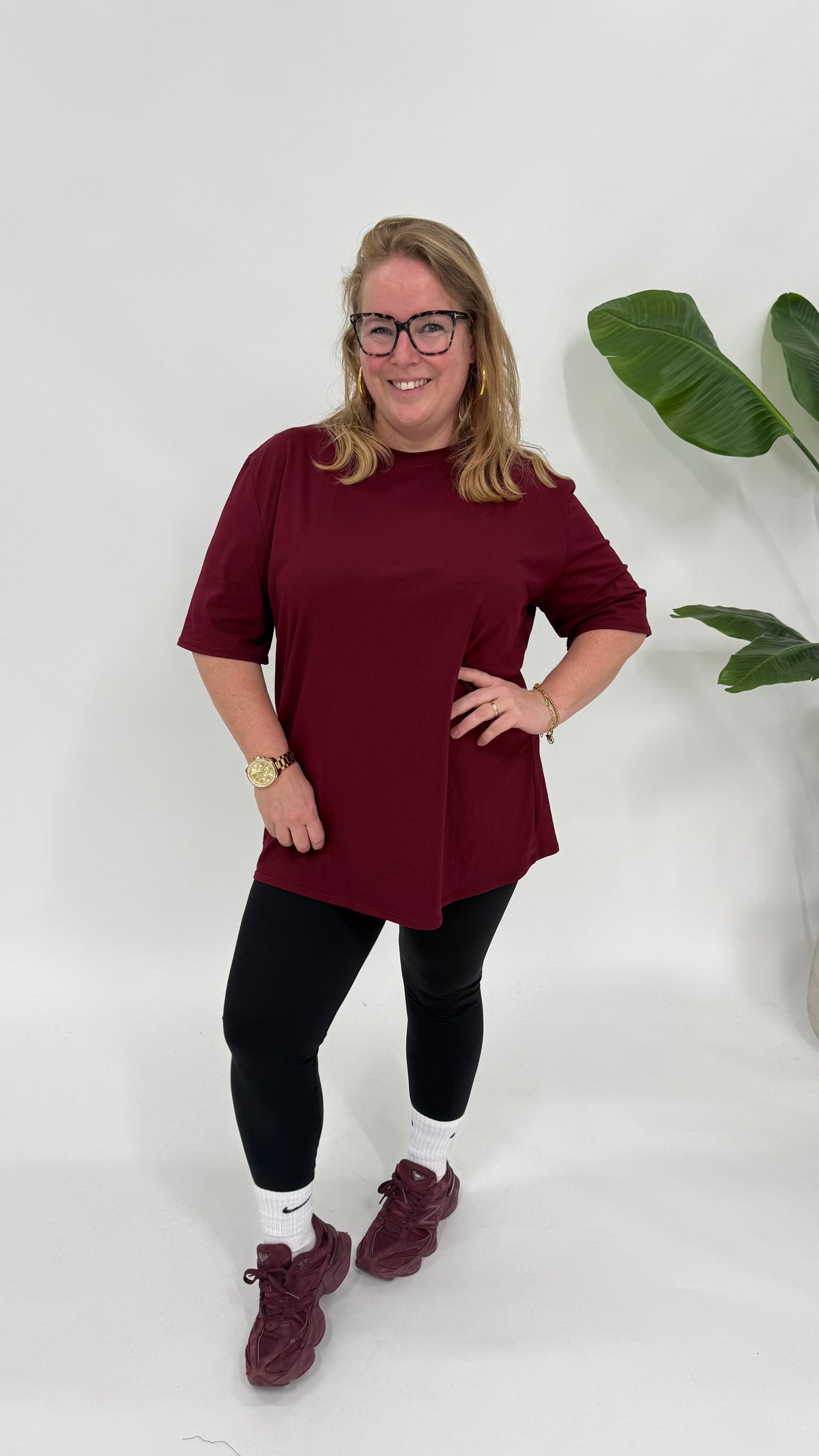 BASIC T-SHIRT LINNIES THE LABEL BURGUNDY