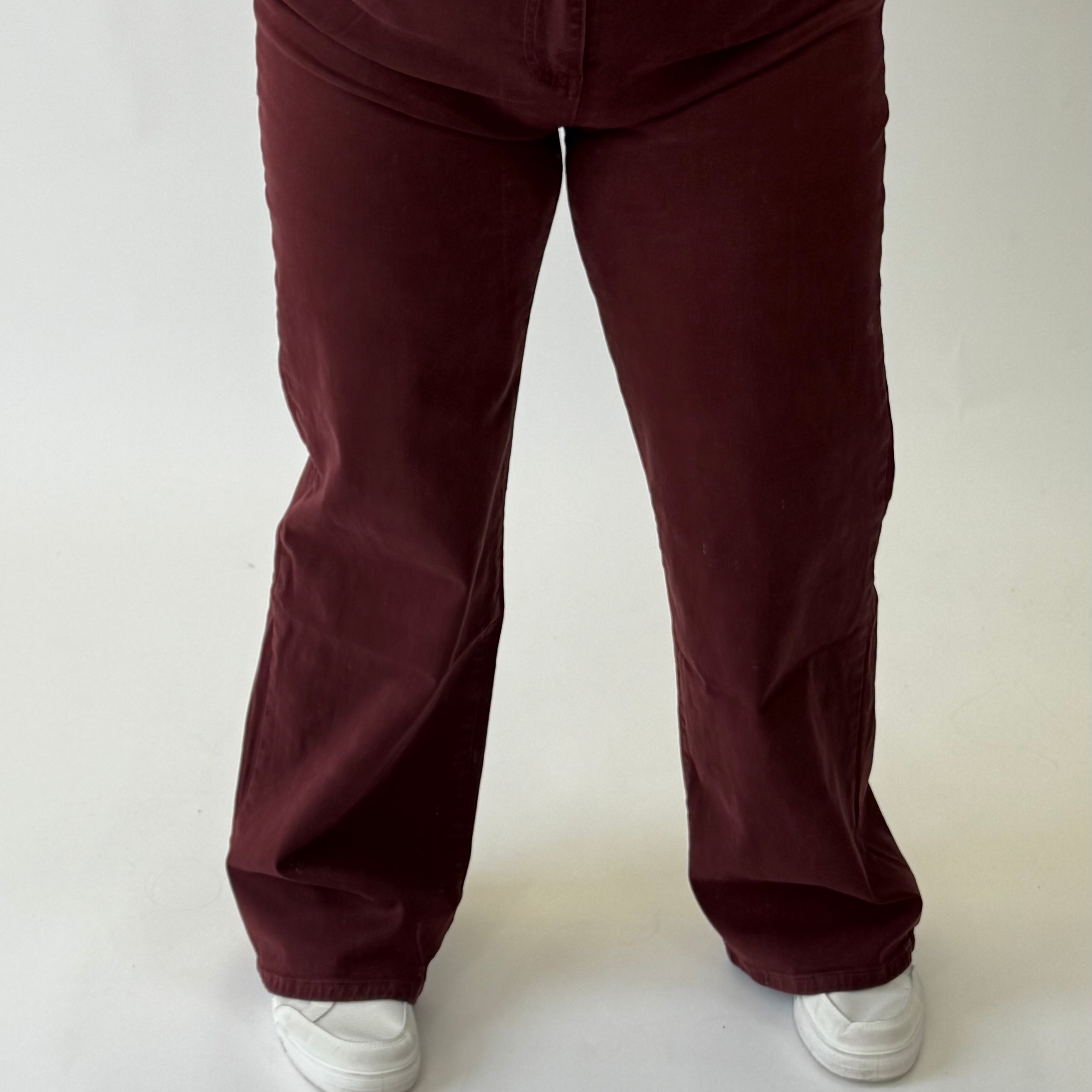 GOODIES JEANS WIDE LEG BORDEAUX  - DJ2498-15