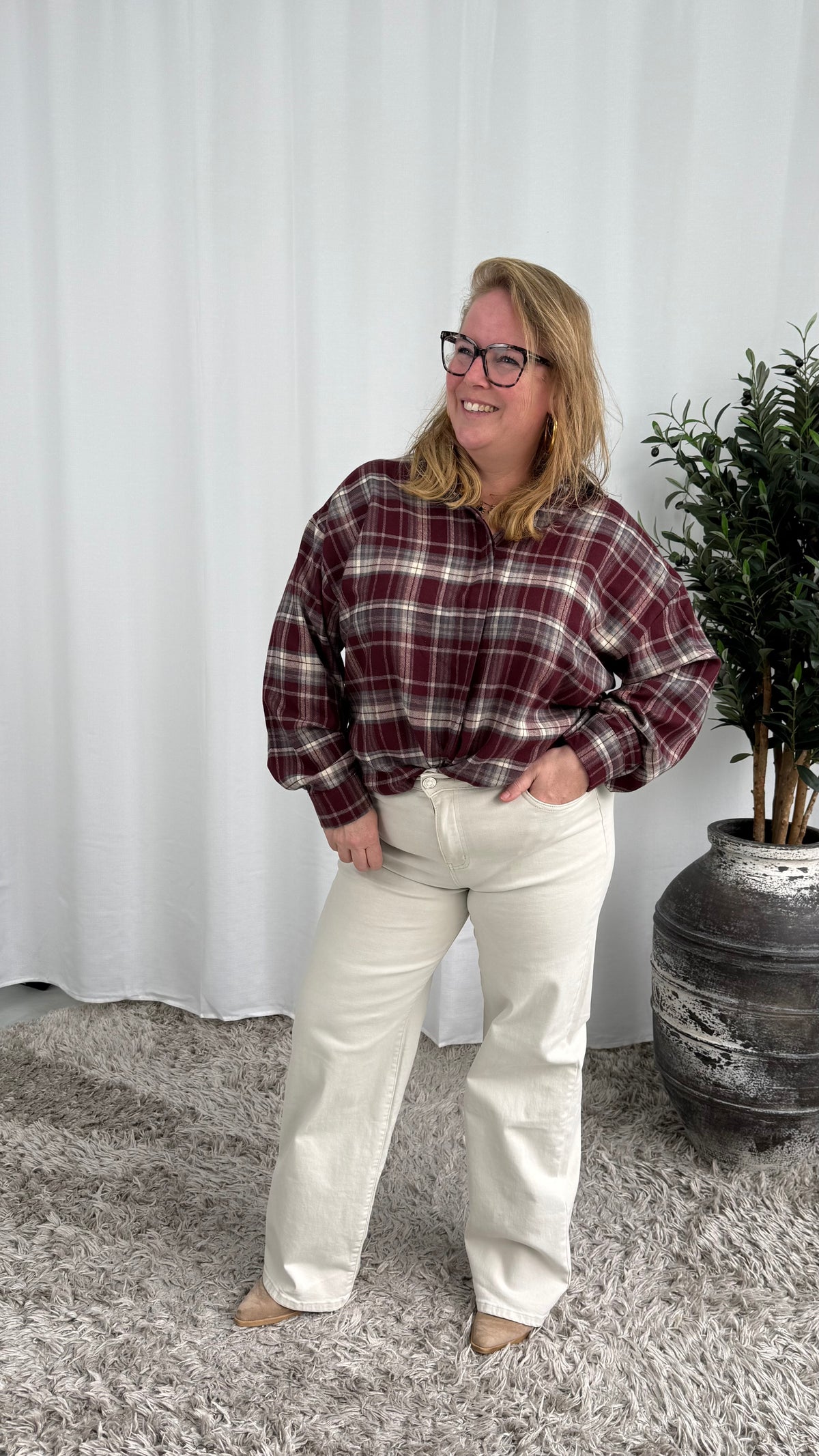 GERUITE BLOUSE BURGUNDY