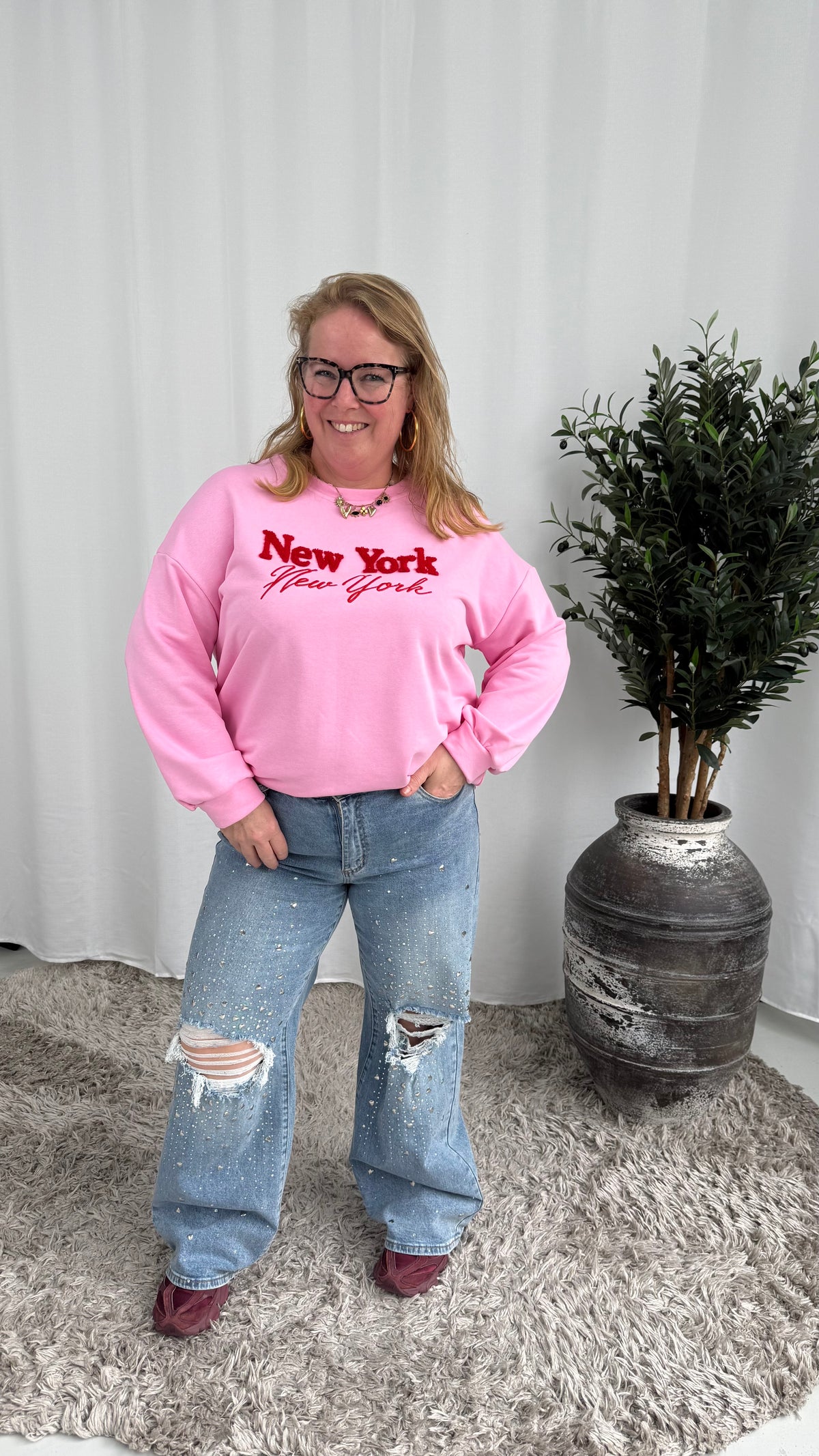 NEW YORK SWEATER MOOIJ ROZE