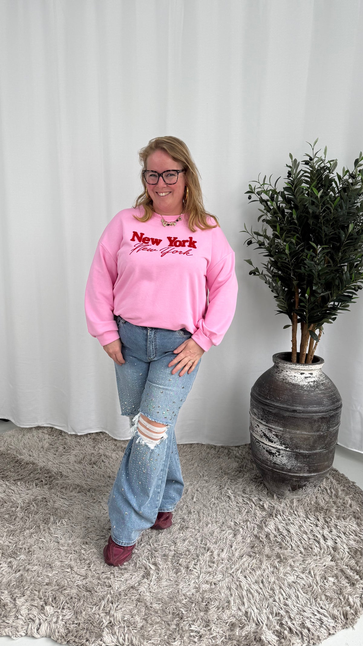 NEW YORK SWEATER MOOIJ ROZE