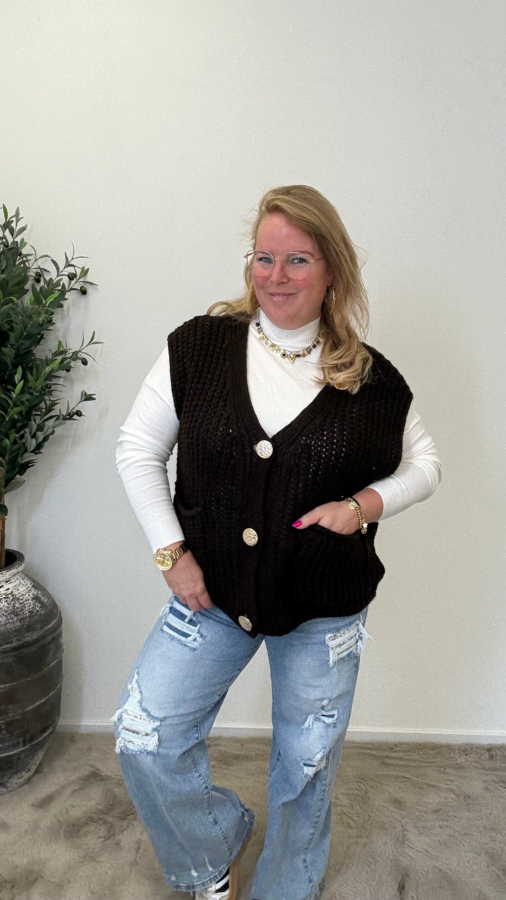 GEHAAKTE GILET - 1709