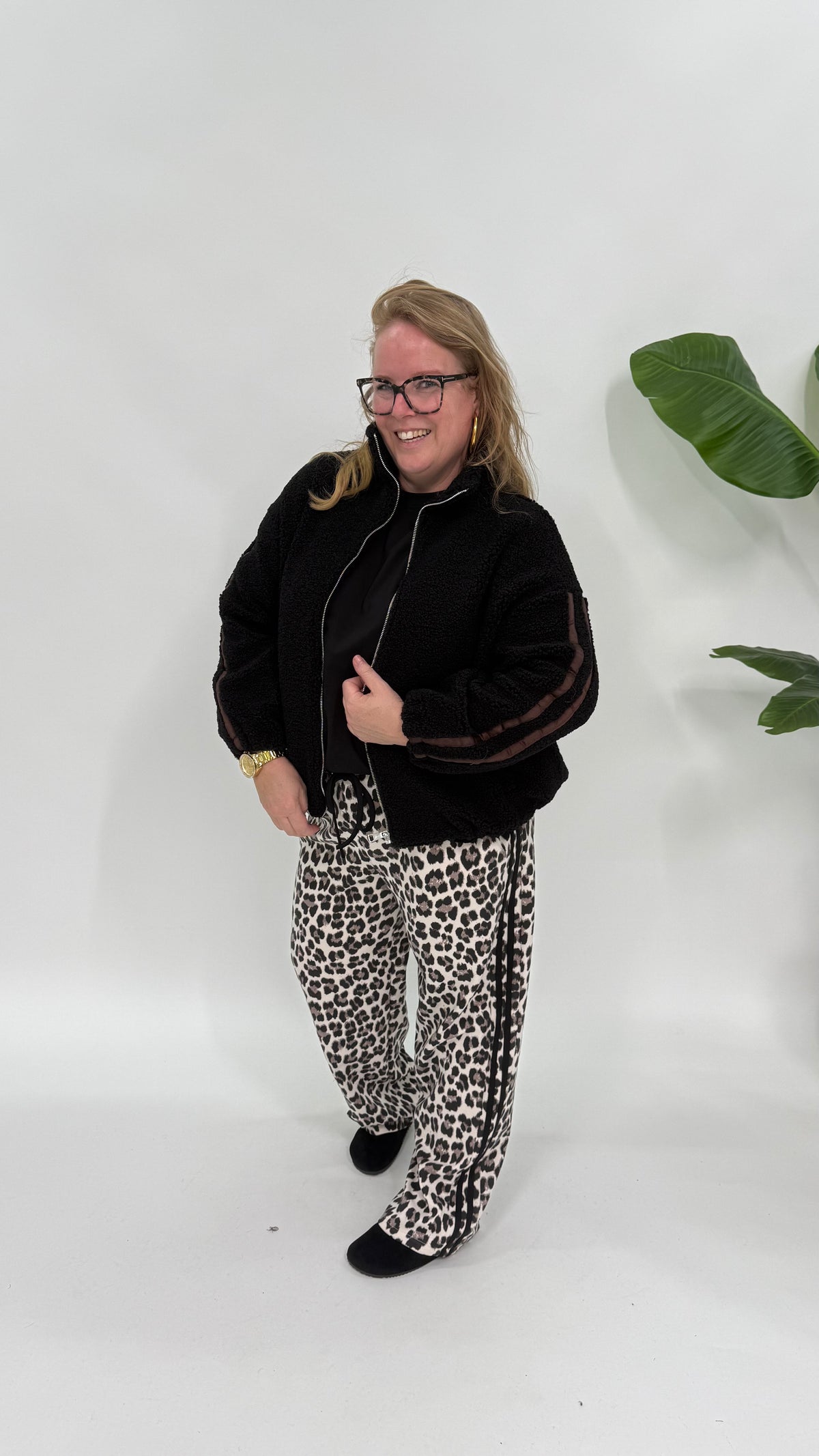 SPORTI STREEP TEDDY JAS/JACKET ZWART