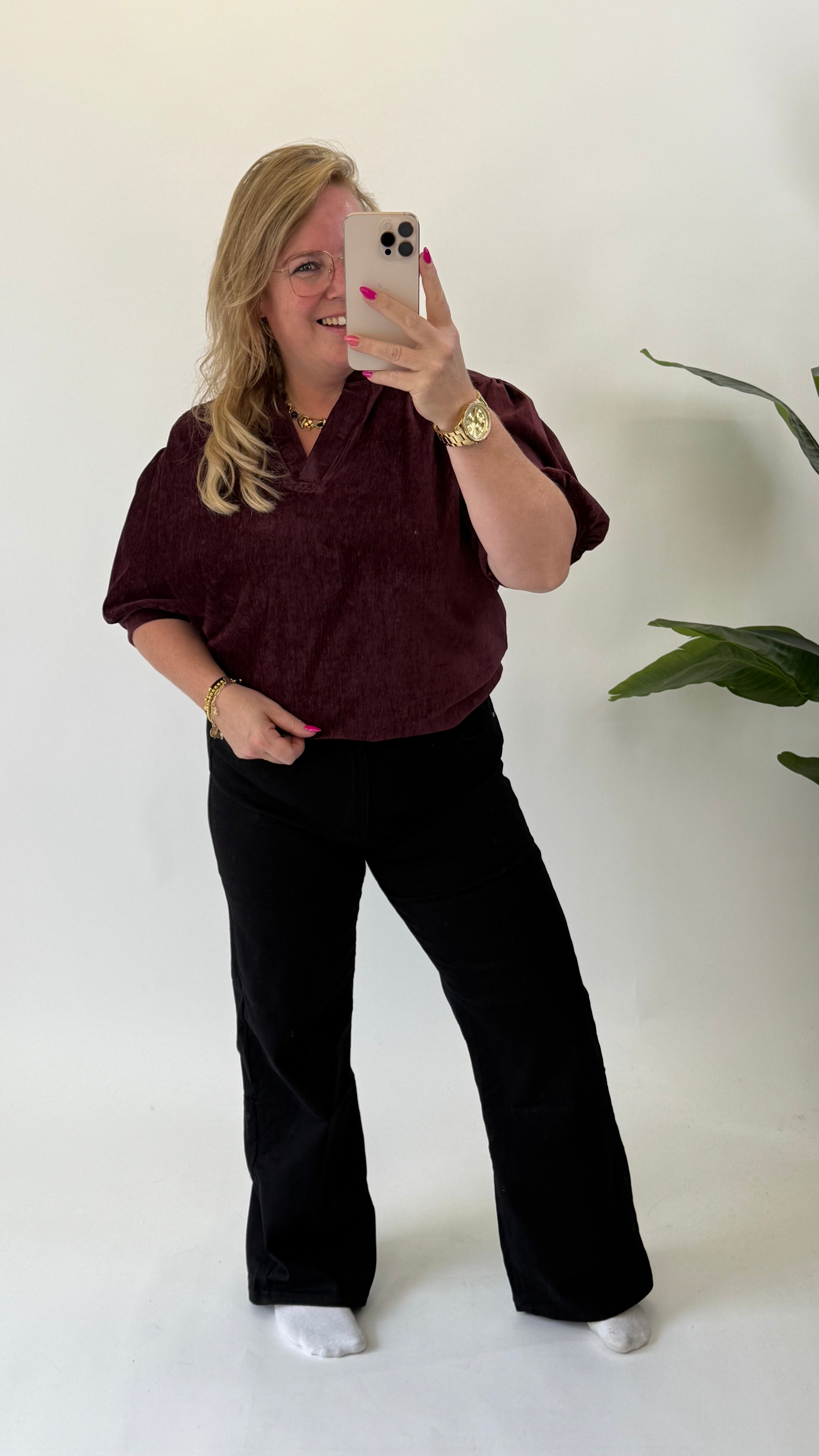 GOODIES JEANS WIDE LEGG ZWART - DJ2498-1