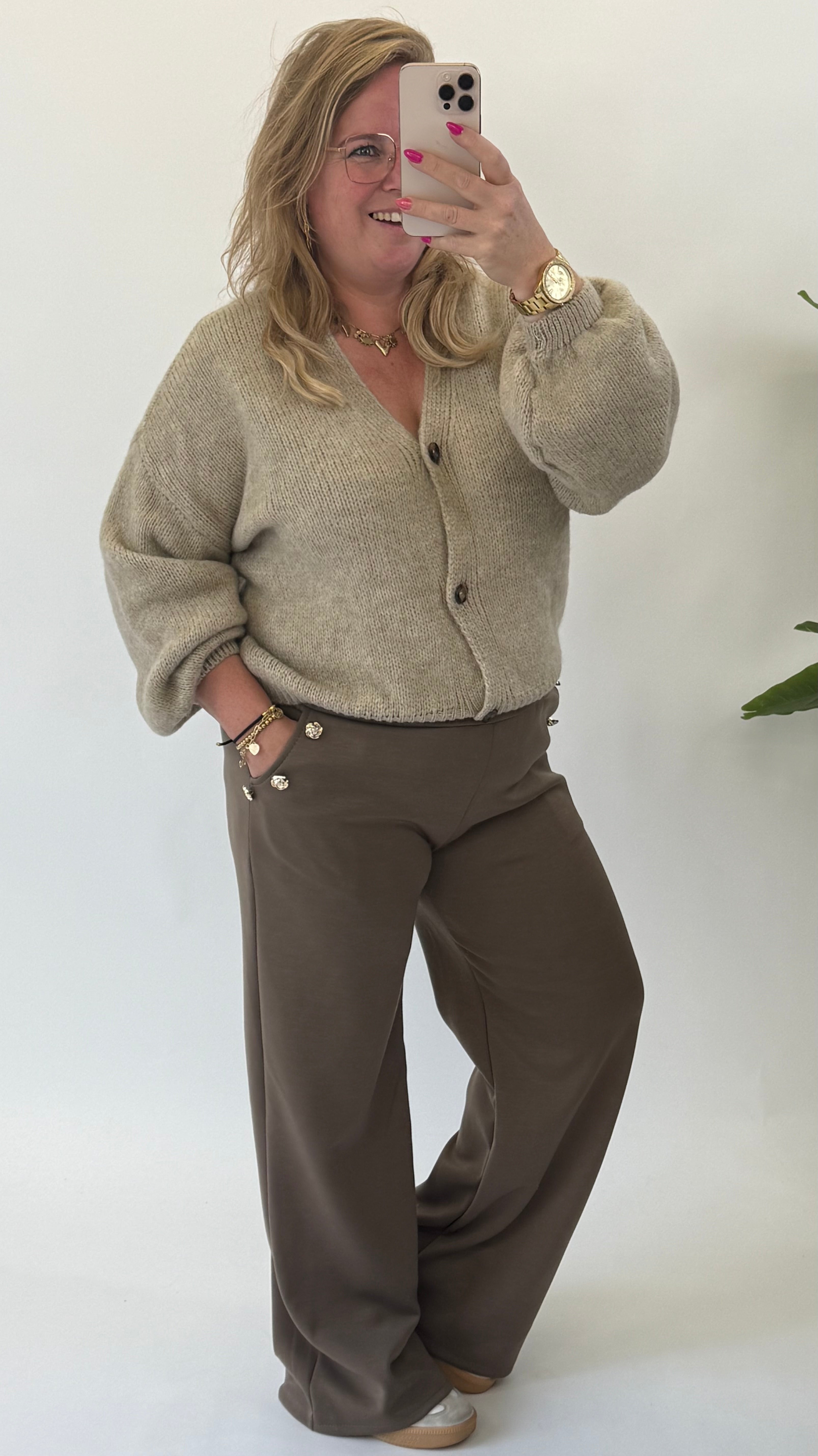 JOGGER WIDE LEGG FLOWER KNOOP - 1707