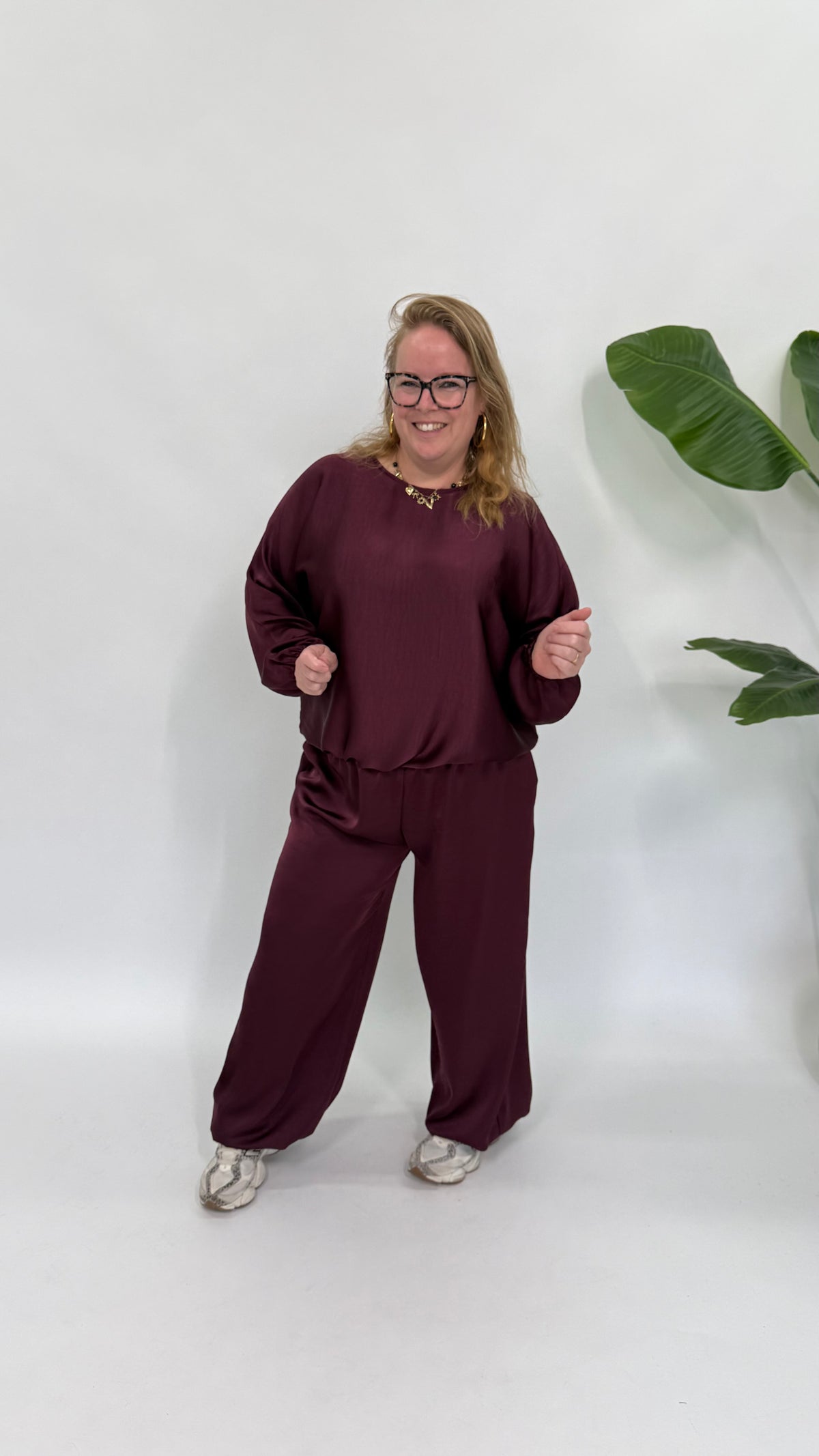 SILK LOOK TOP BURGUNDY
