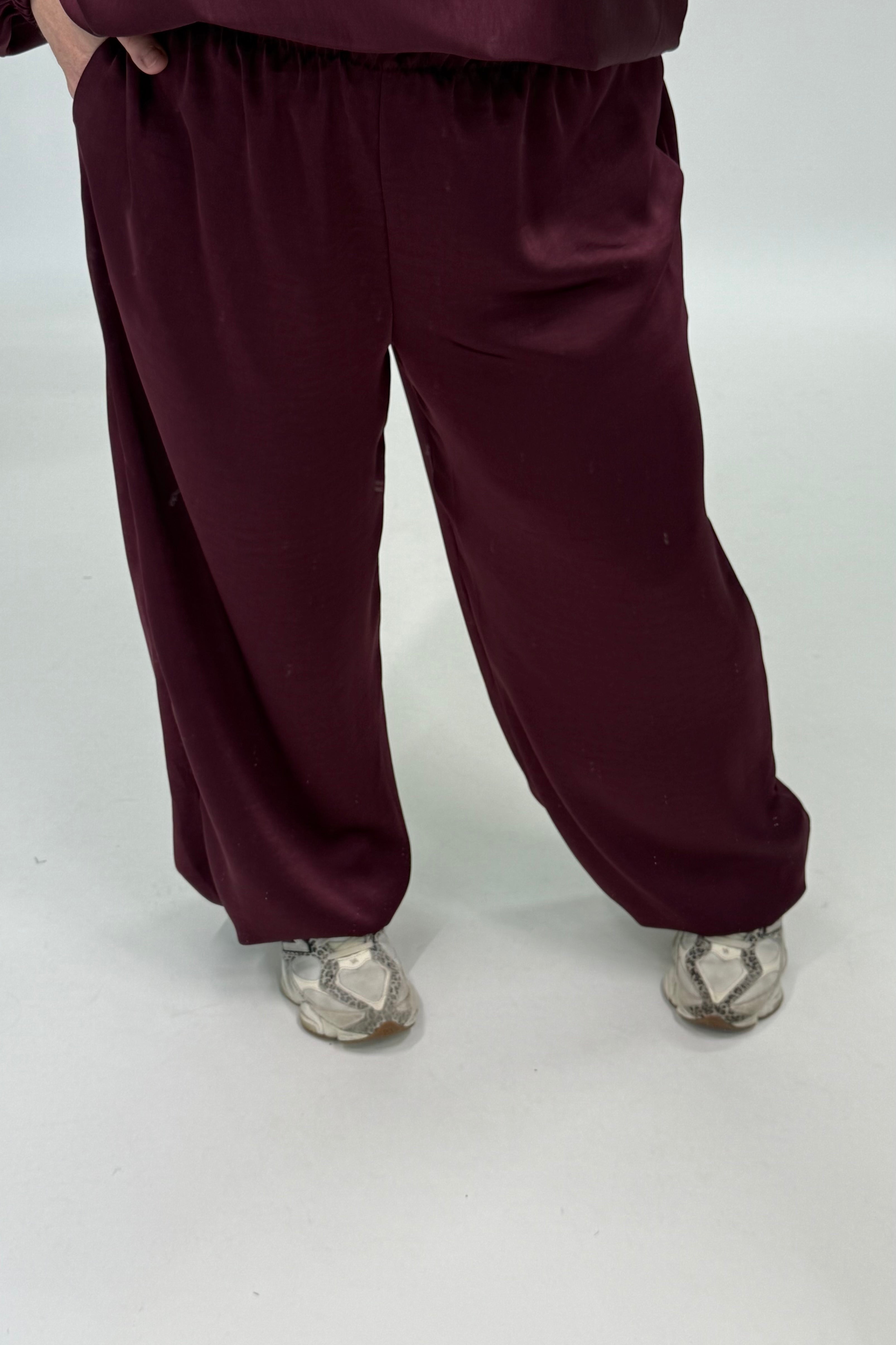SILK LOOK BROEK BURGUNDY