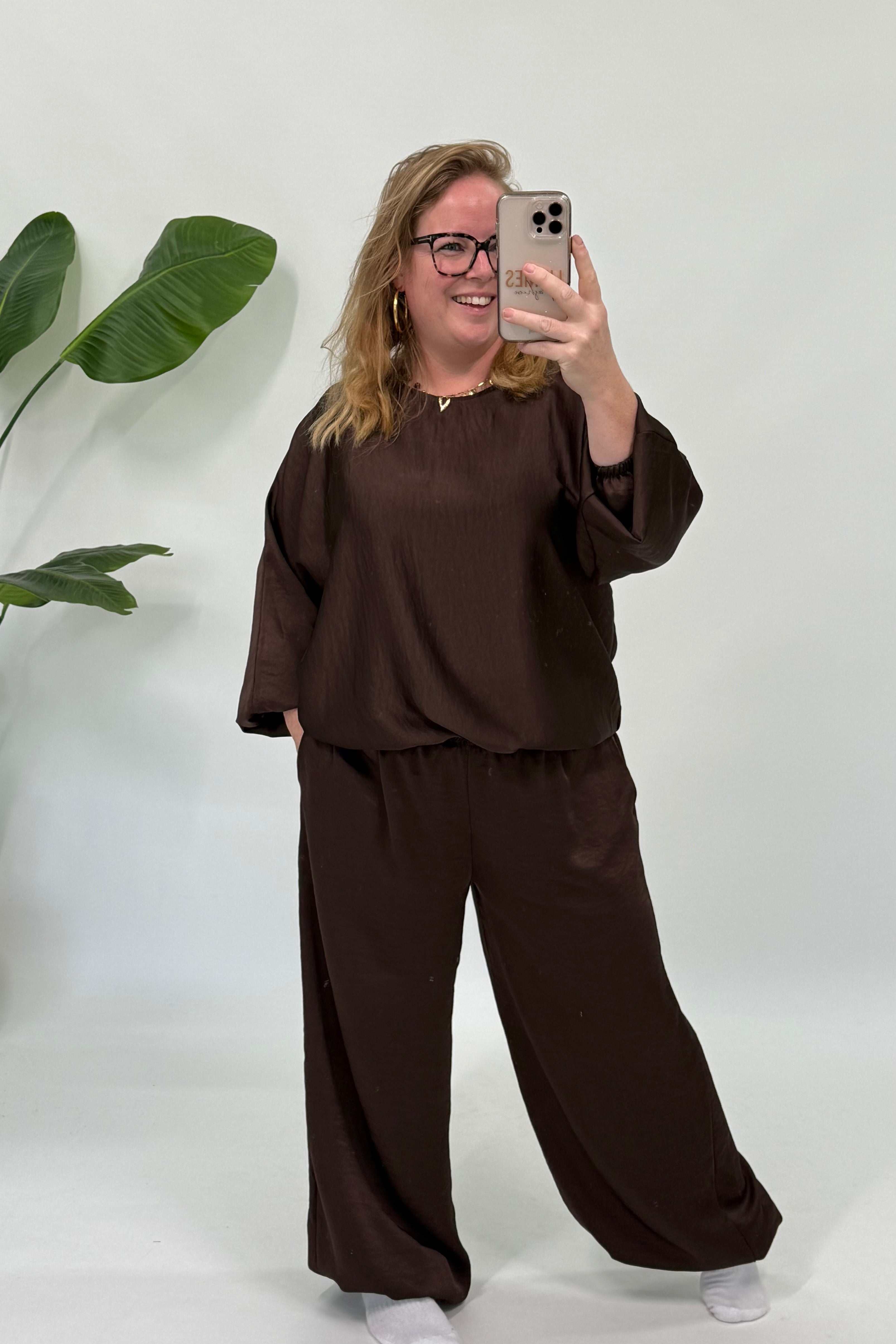 SILK LOOK TOP ESPRESSO