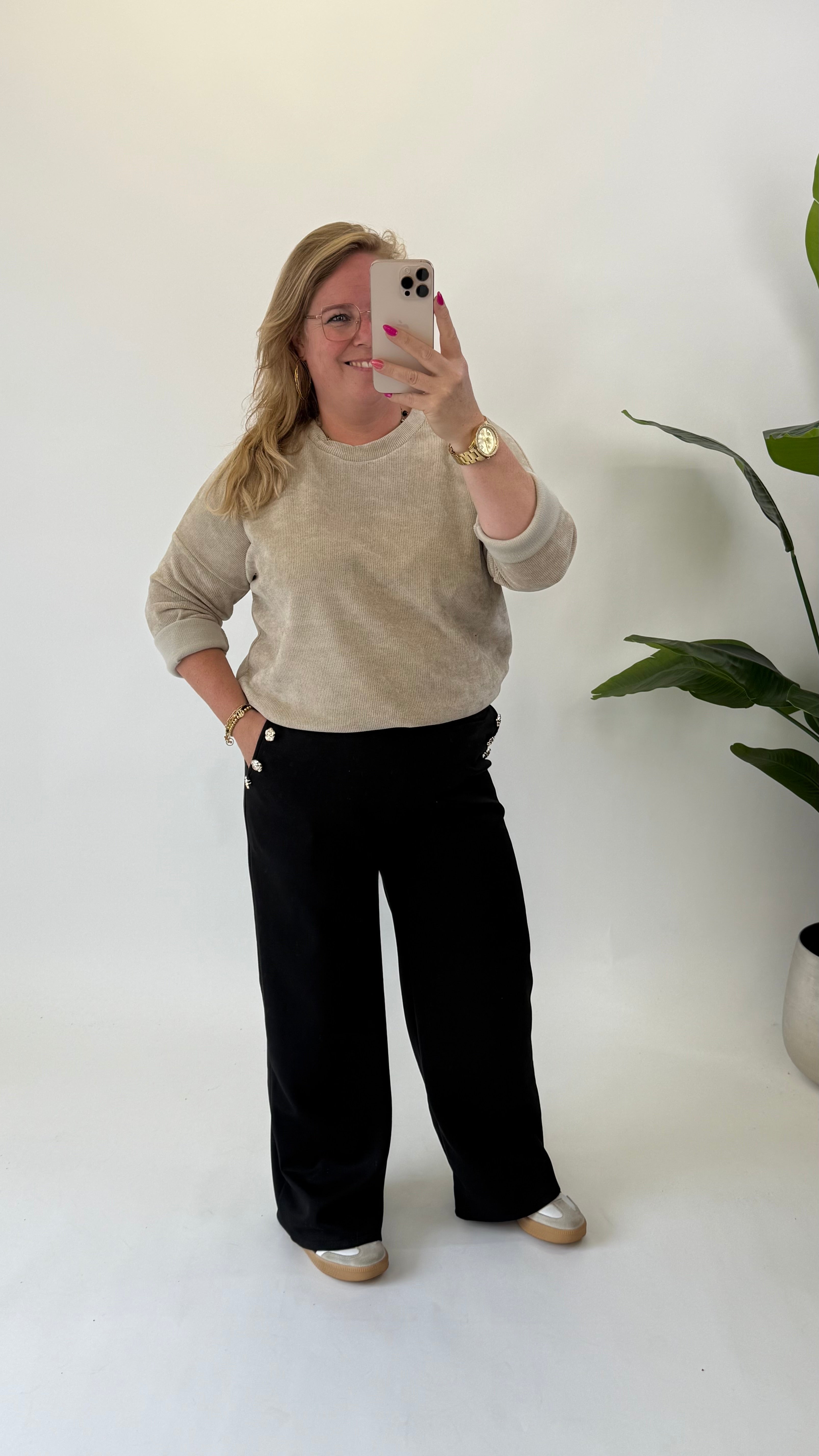 JOGGER WIDE LEGG FLOWER KNOOP - 1707