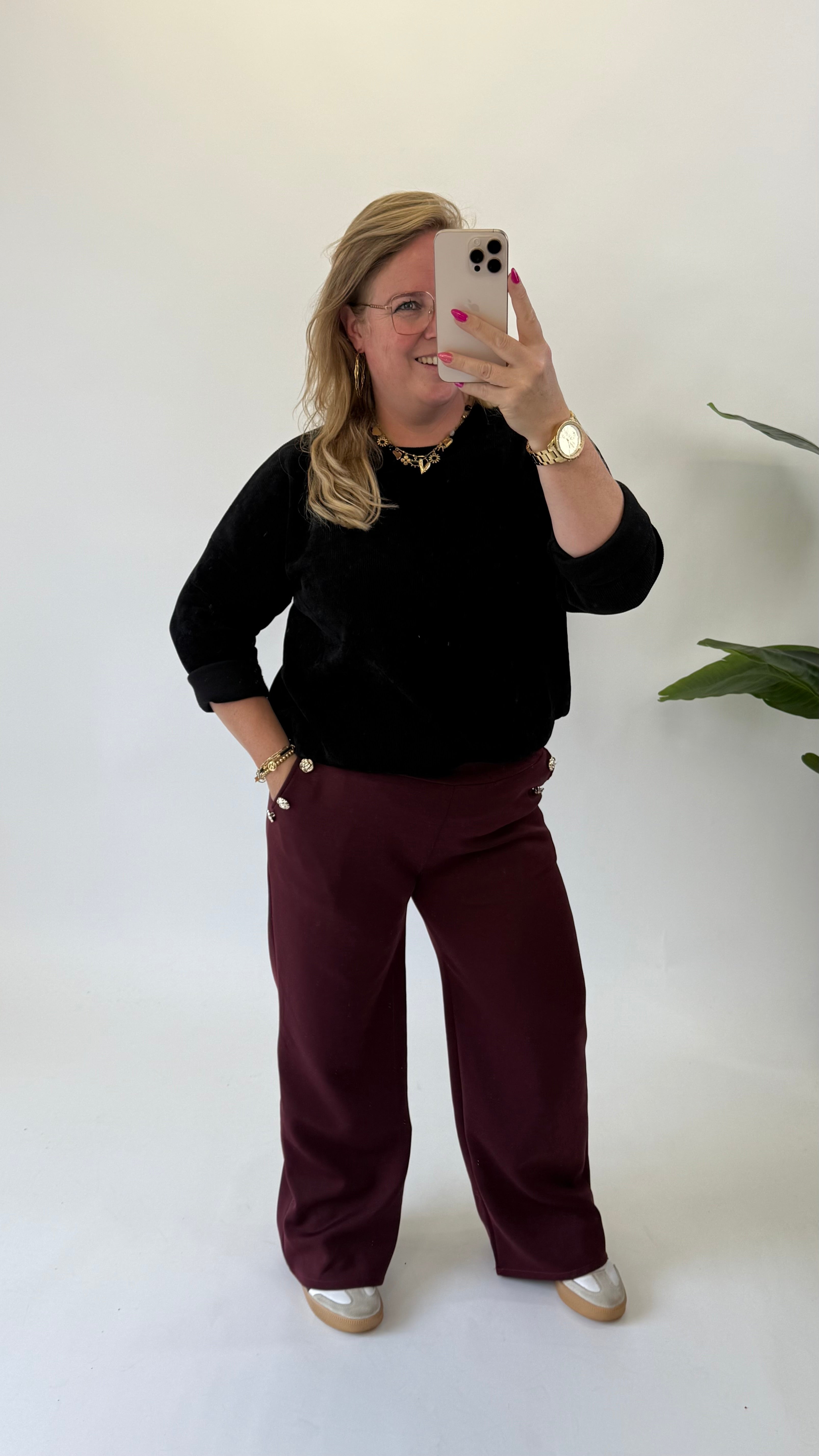 JOGGER WIDE LEGG FLOWER KNOOP - 1707