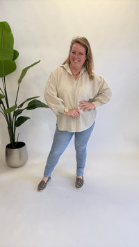 KRIJT STREEP BLOUSE - 1444