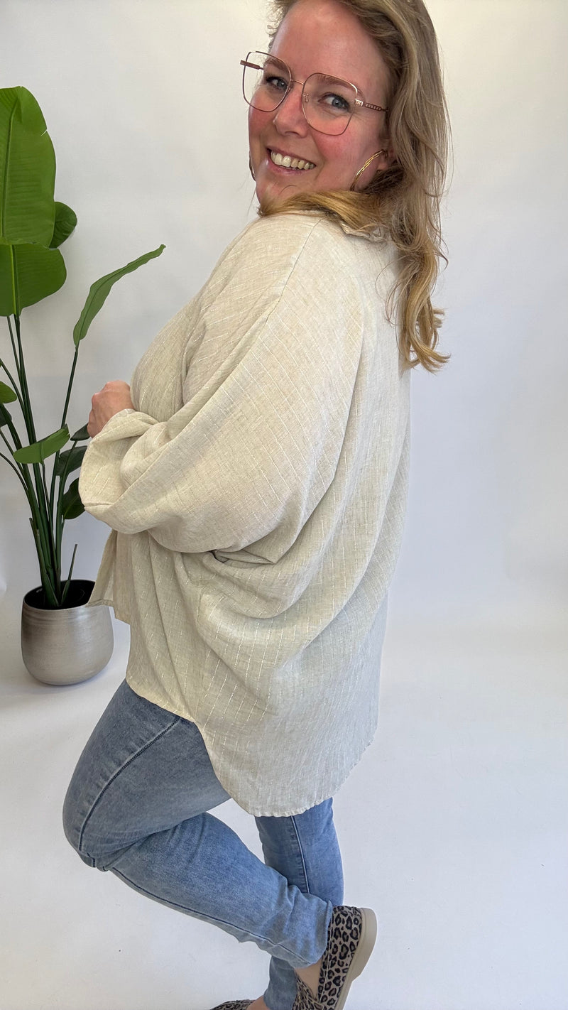 KRIJT STREEP BLOUSE - 1444
