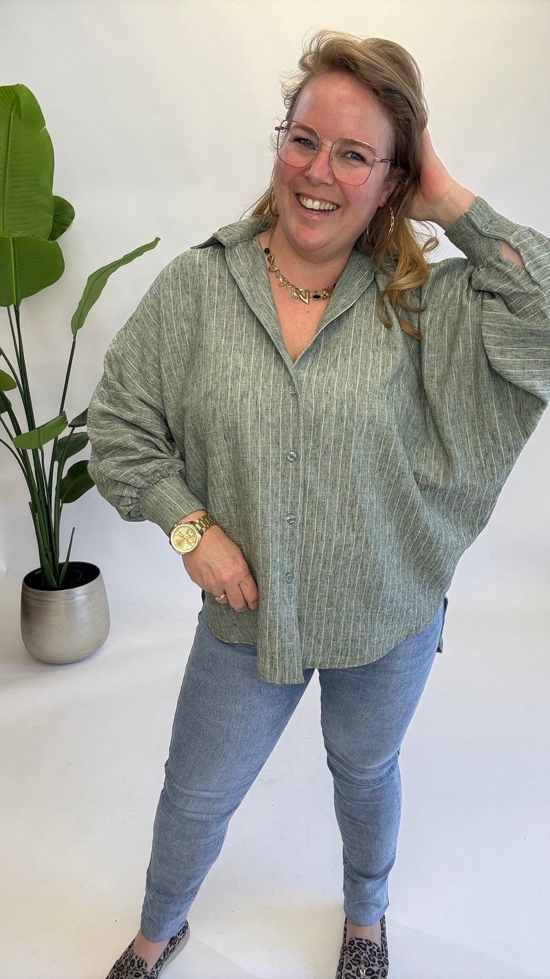 KRIJT STREEP BLOUSE - 1444