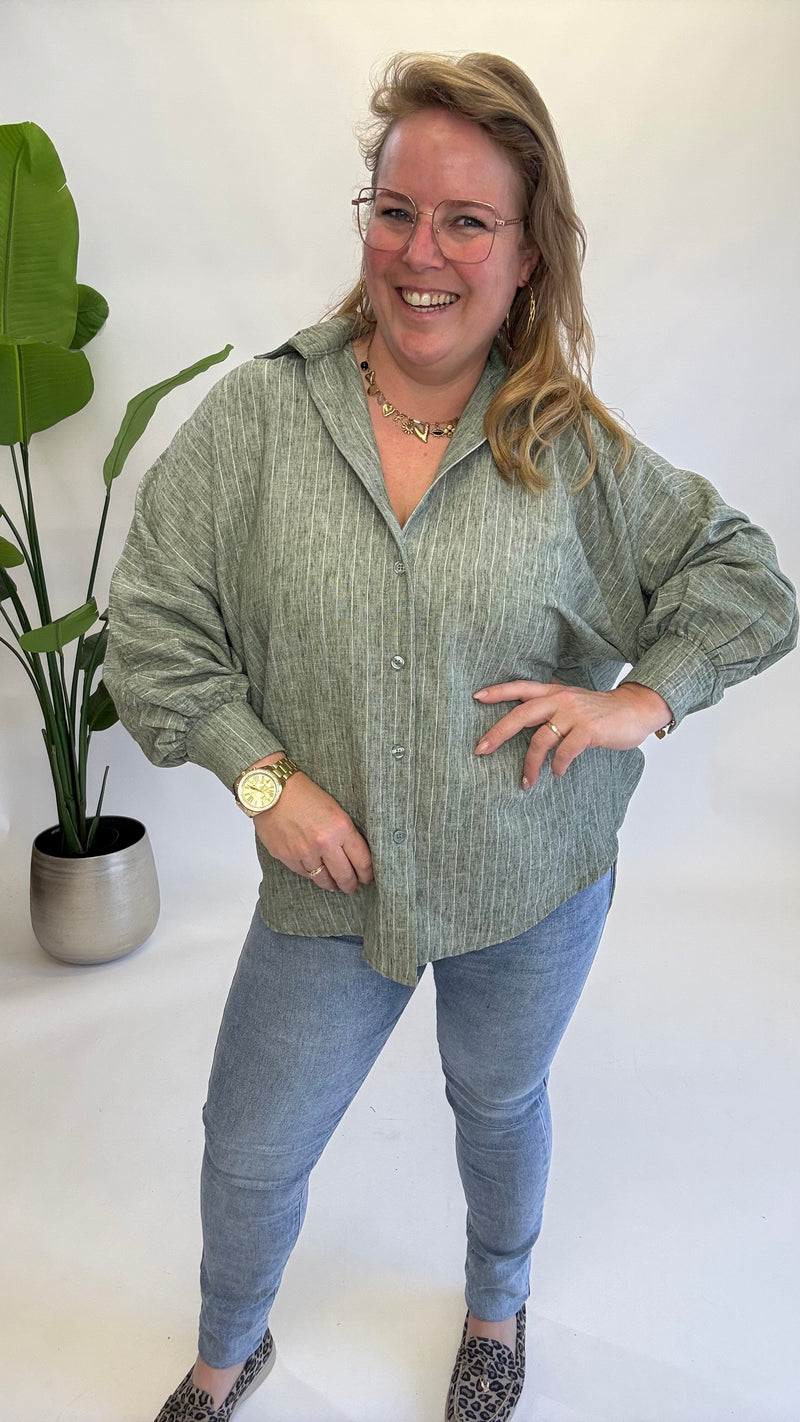 KRIJT STREEP BLOUSE - 1444