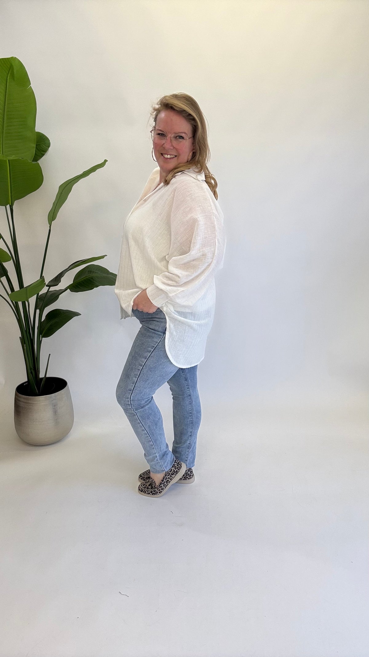 KRIJT STREEP BLOUSE - 1444