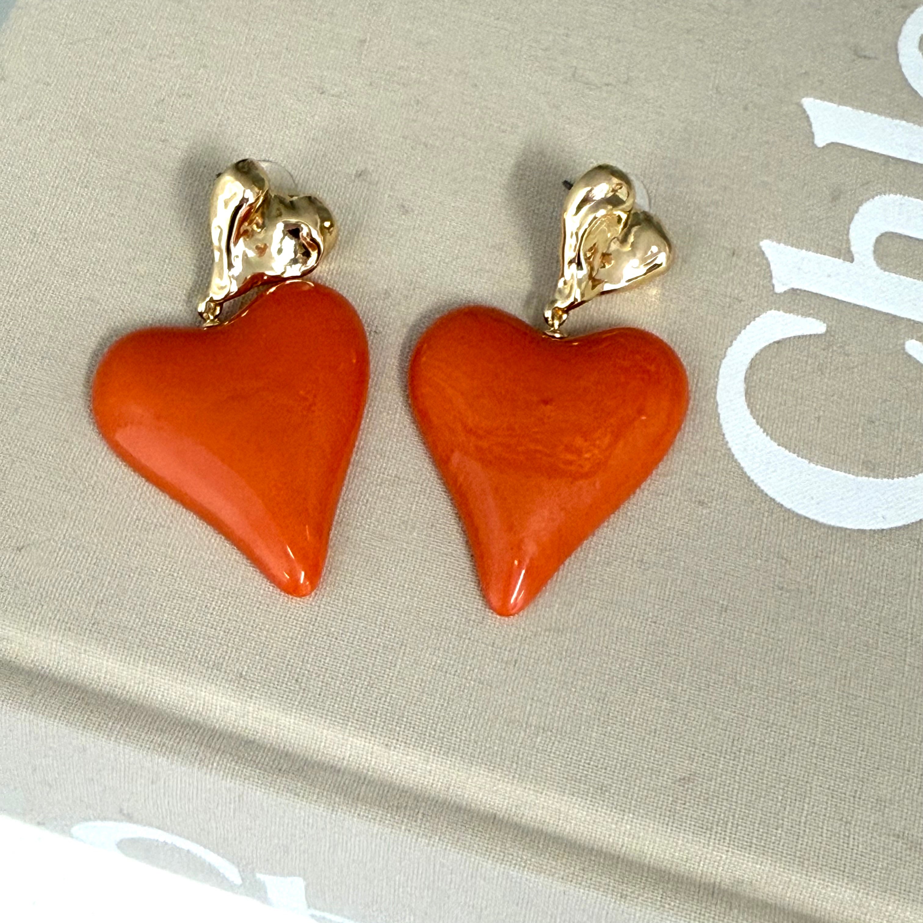 ORANJE HART OORBELLEN