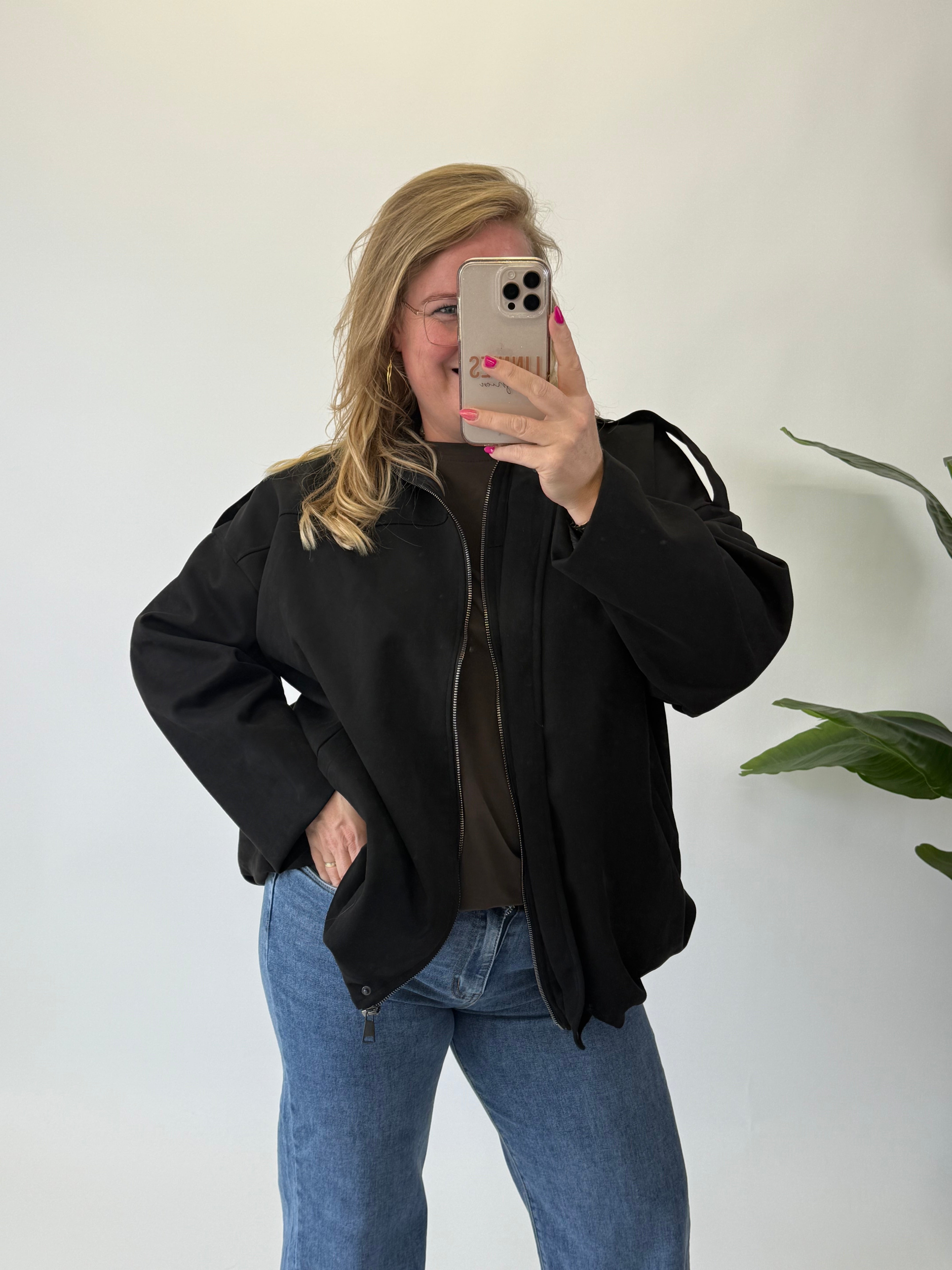 BO DENIM WESTE (38 BIS 50) - SCHWARZ