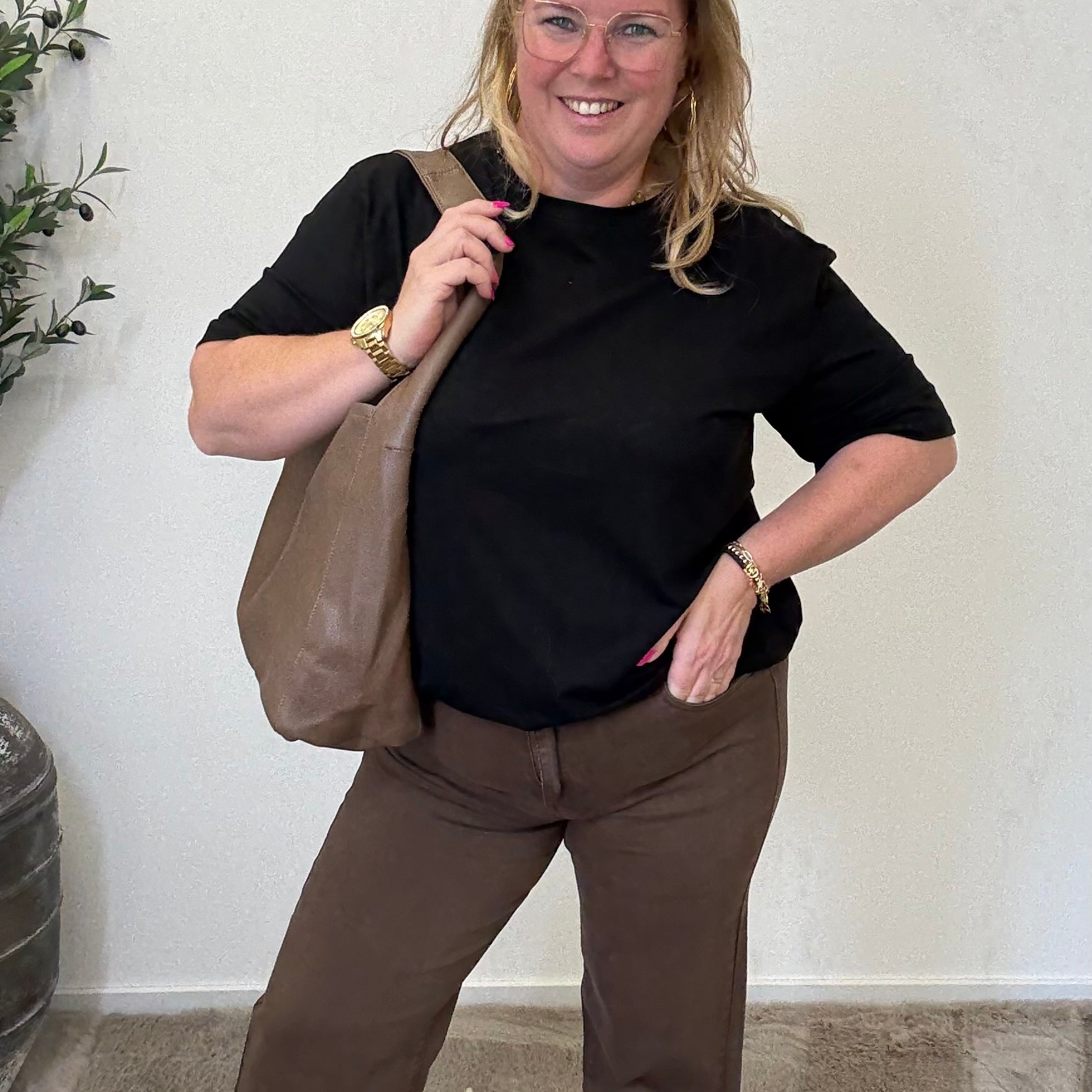 GOODIES DENIM CHOCO WIDE LEG - DJ2498-6