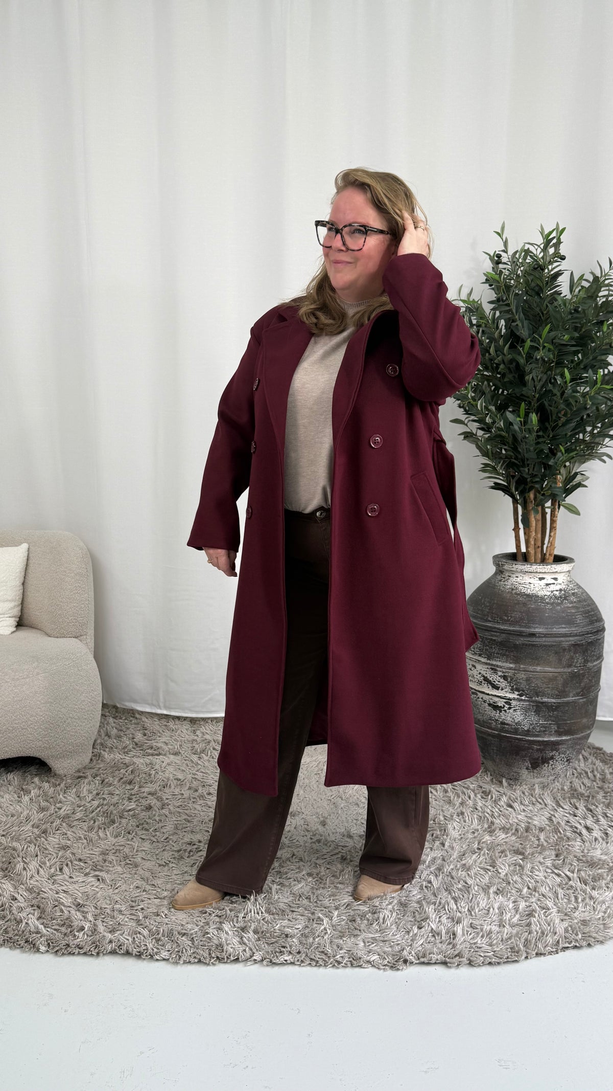LINNIES TRENCHCOAT BURGUNDY