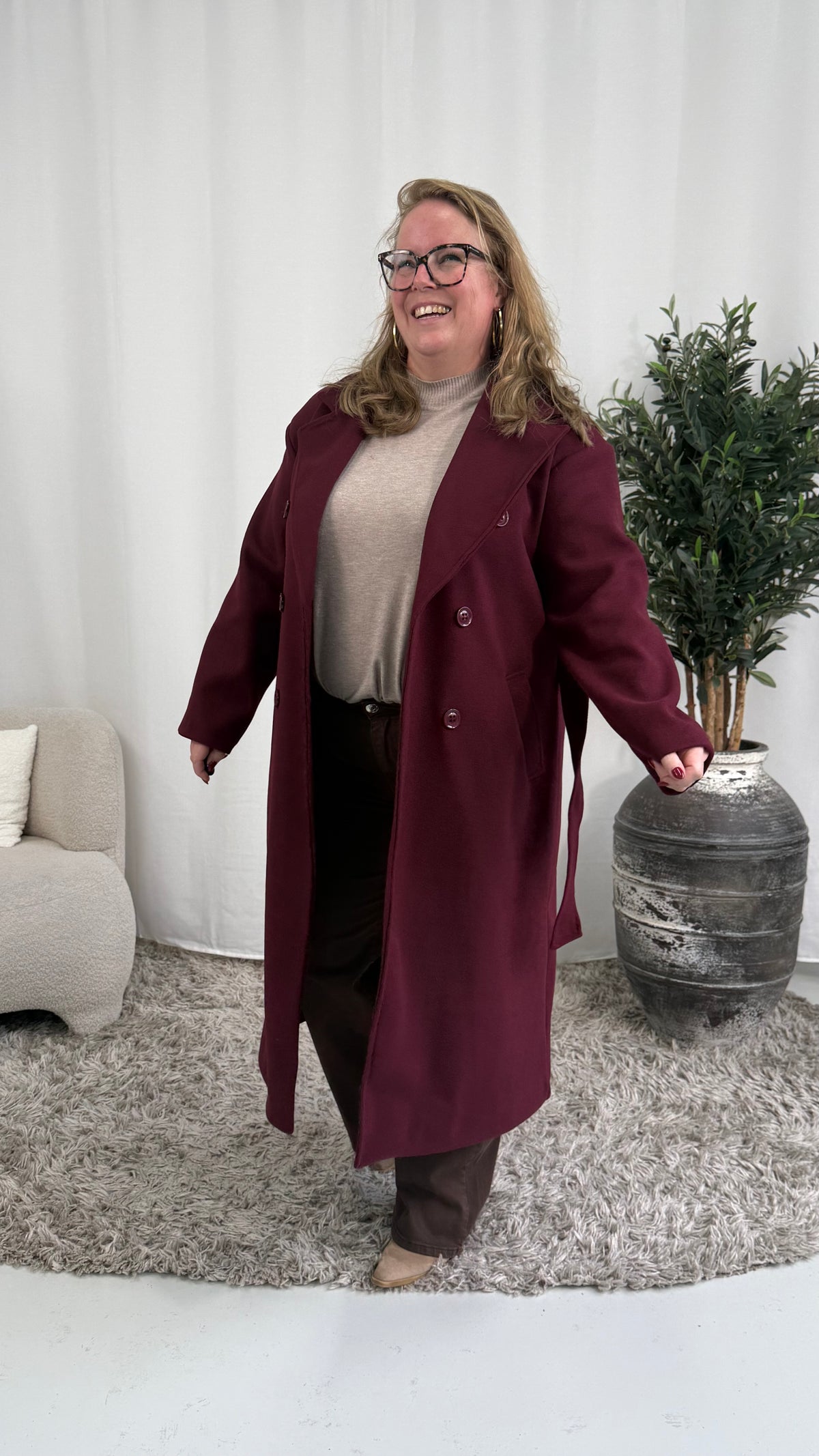 LINNIES TRENCHCOAT BURGUNDY